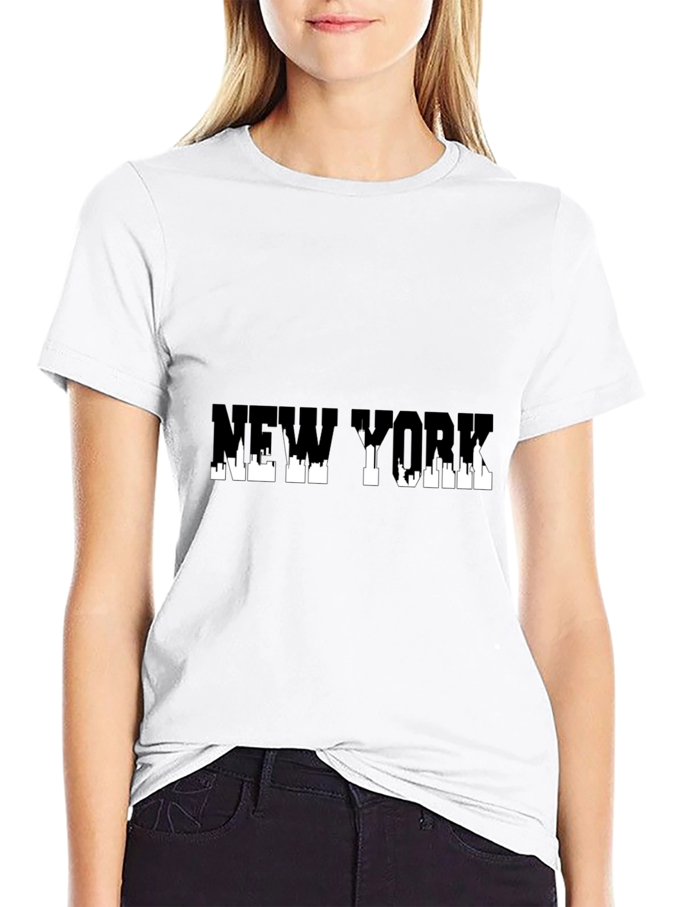 New York Skyline Graphic Black T-Shirt