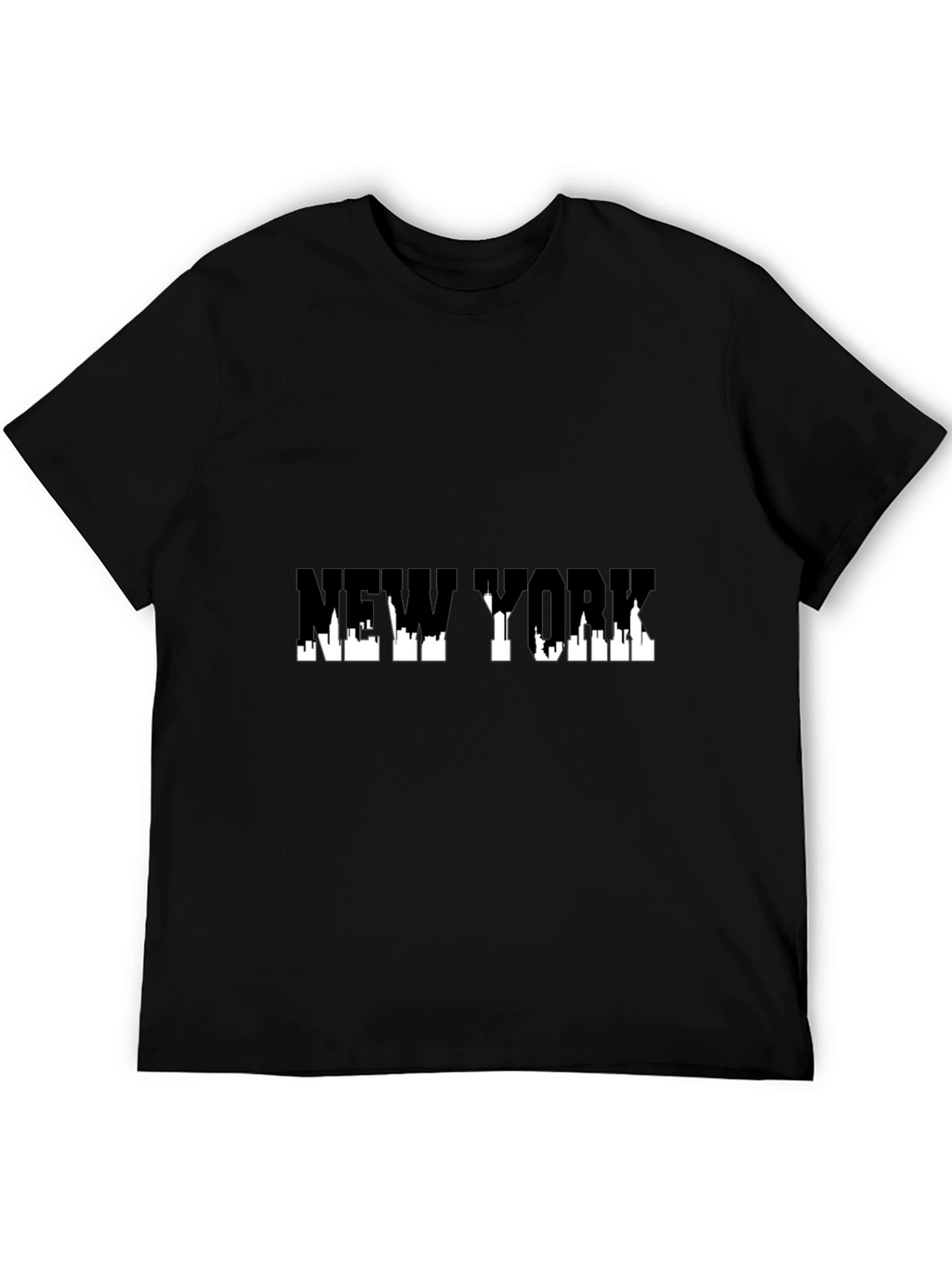 New York Skyline Graphic Black T-Shirt