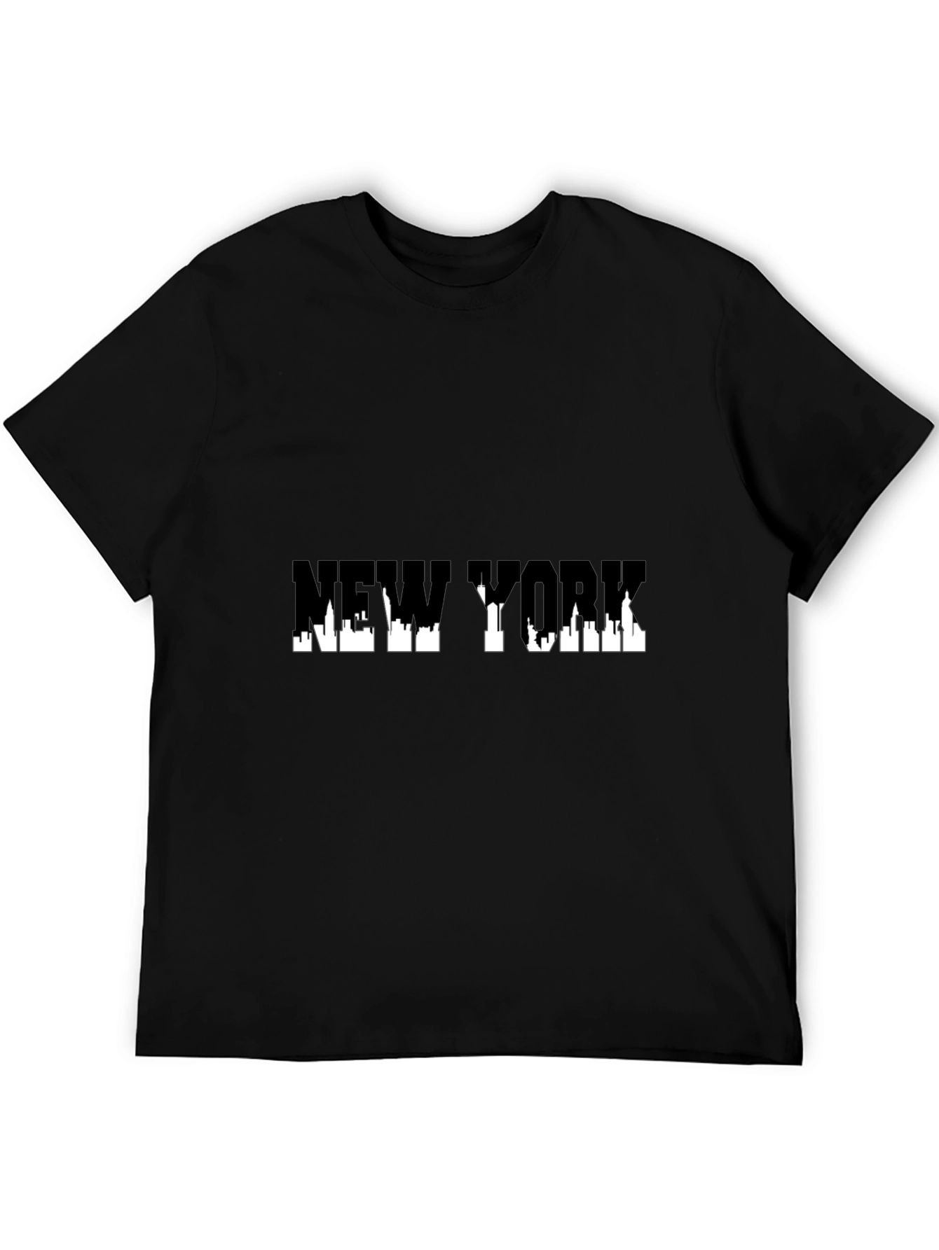 New York Skyline Graphic Black T-Shirt