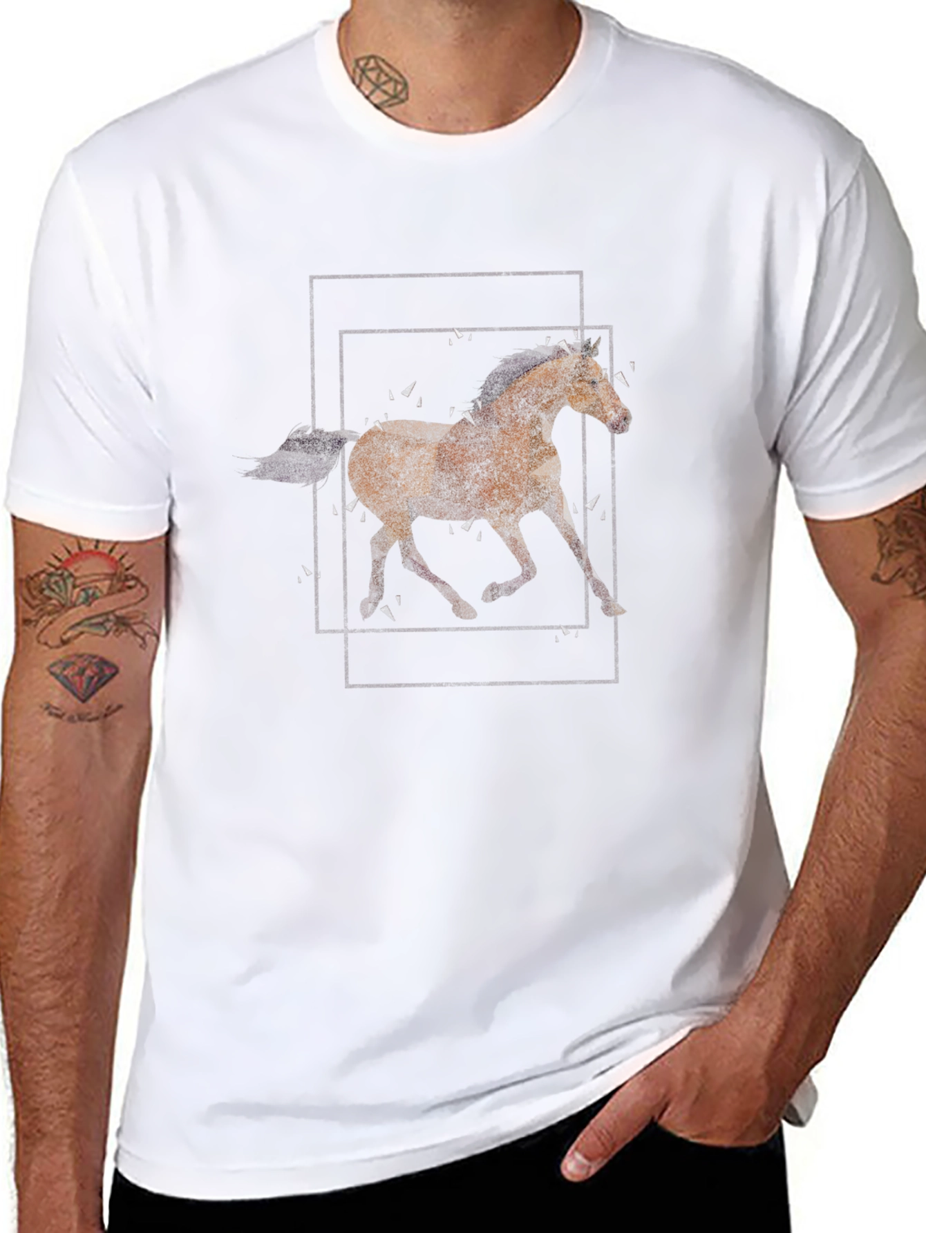 Horse Graphic Tee - Mens Black T-Shirt