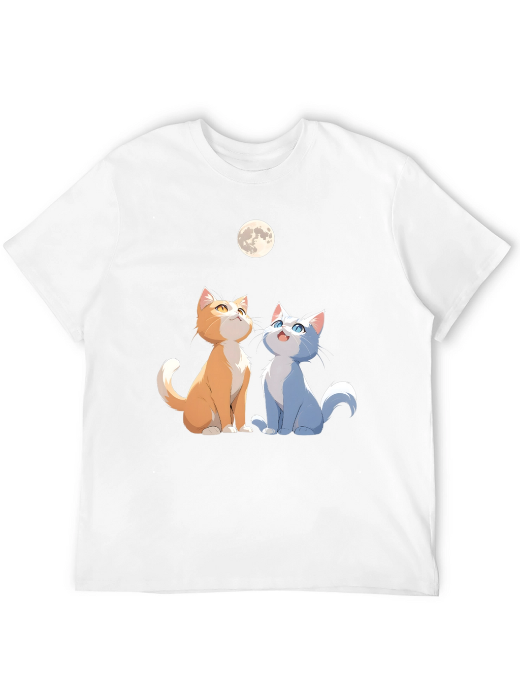 Cats Under Moon Graphic Tee - Unisex Black Shirt