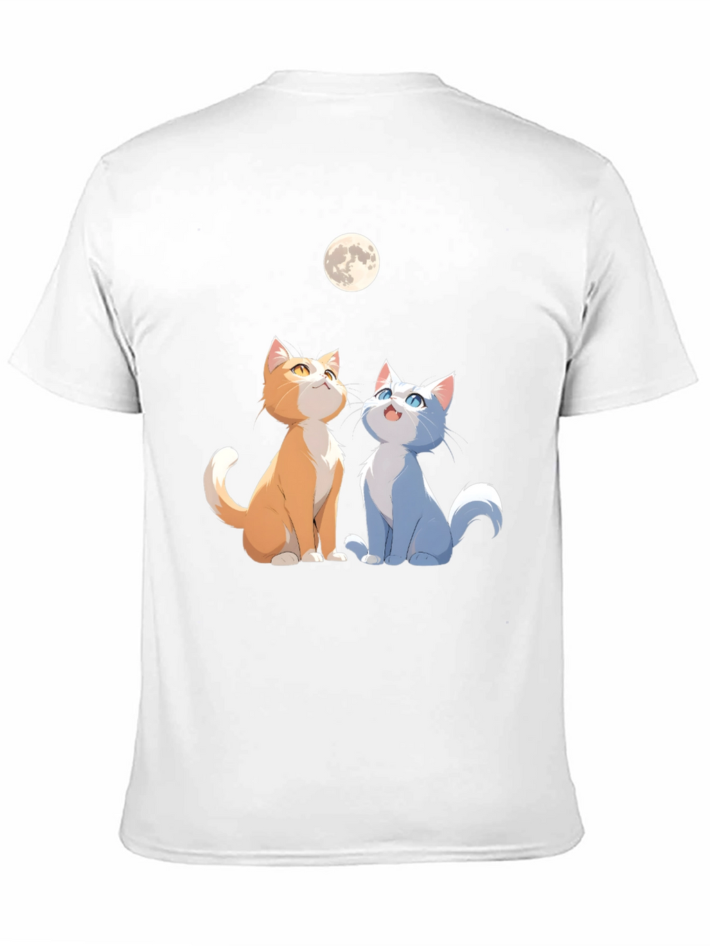 Cats Under Moon Graphic Tee - Unisex Black Shirt