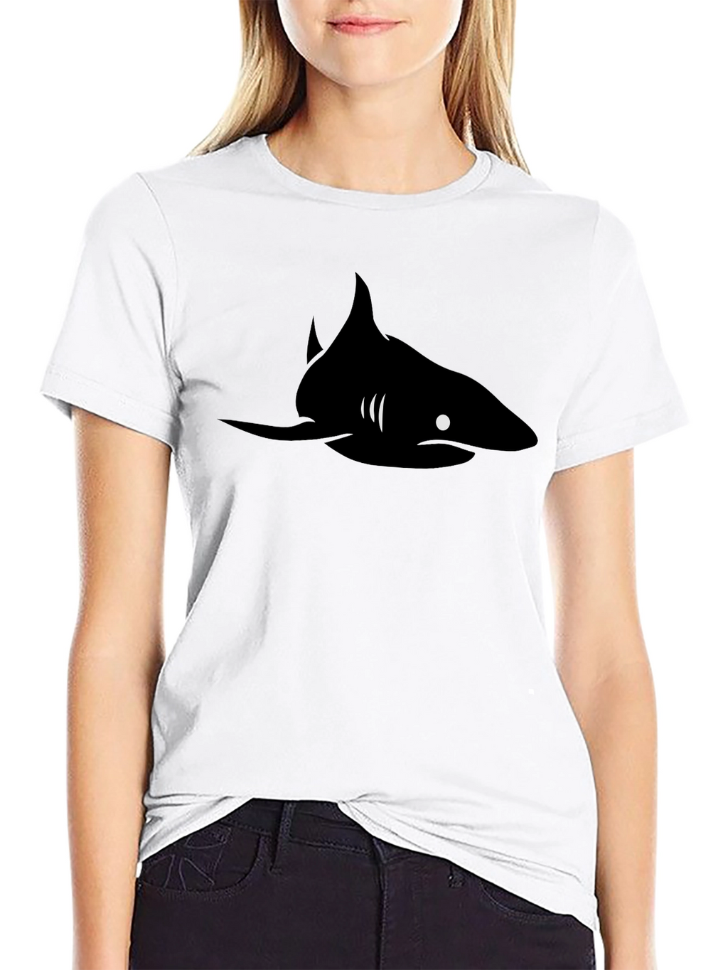 Black Shark Graphic Tee - Stylish Mens T-Shirt