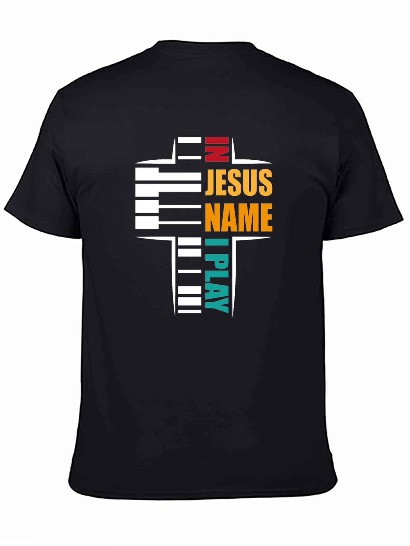 In Jesus Name I Play Piano Christian Graphic T-Shirt