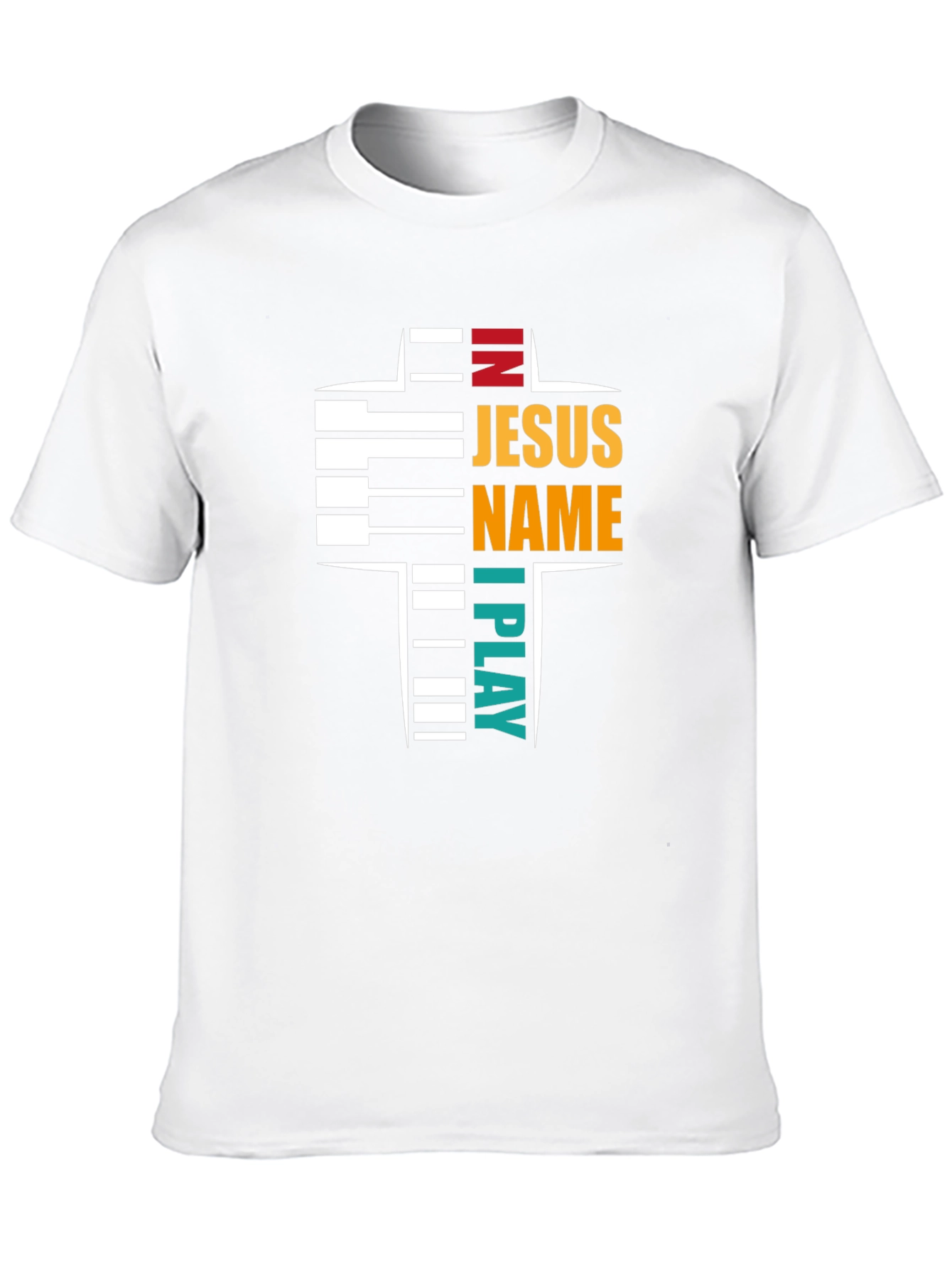 In Jesus Name I Play Piano Christian Graphic T-Shirt