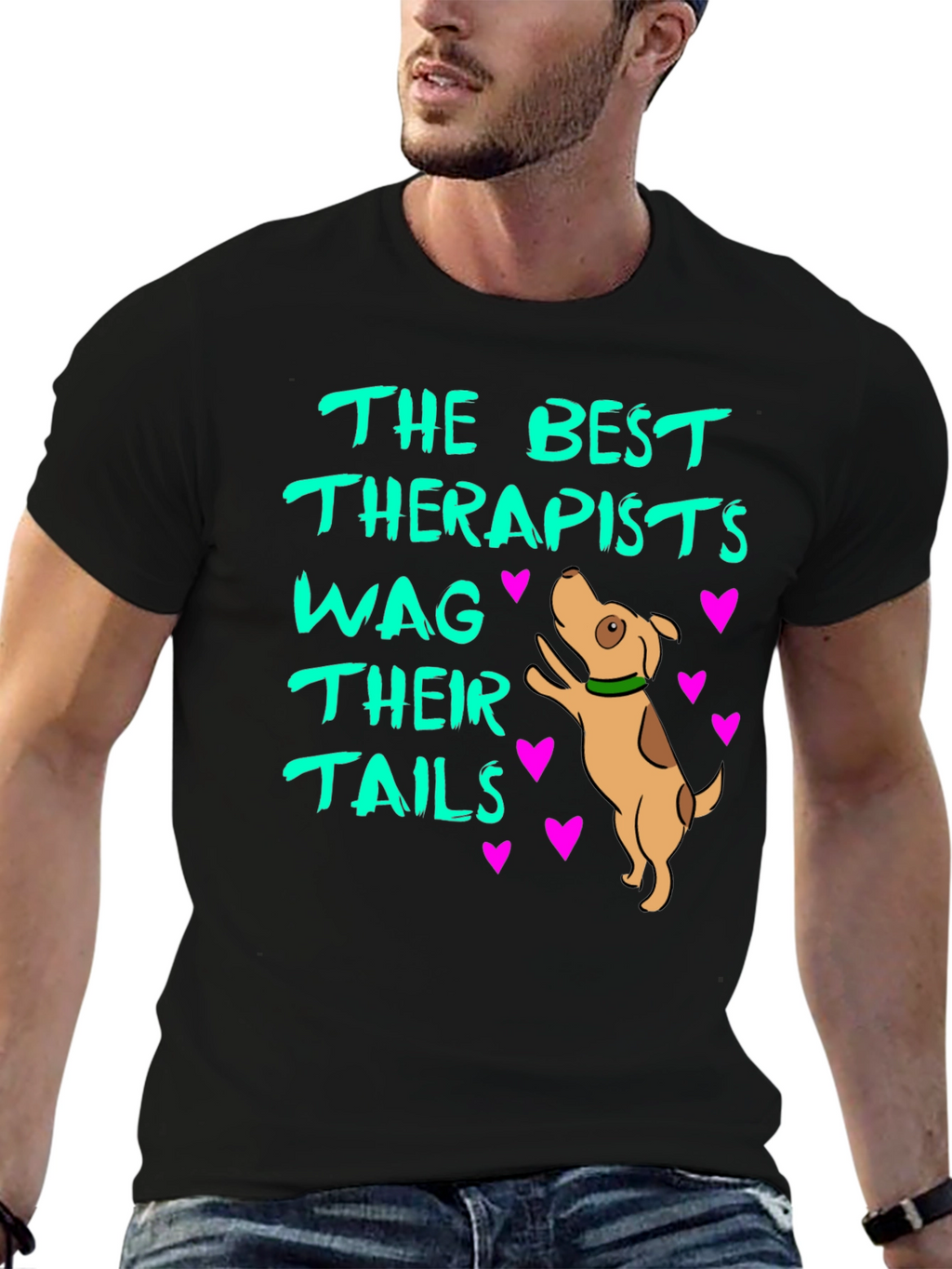 Dog Lover T-Shirt - Best Therapists Wag Their Tails