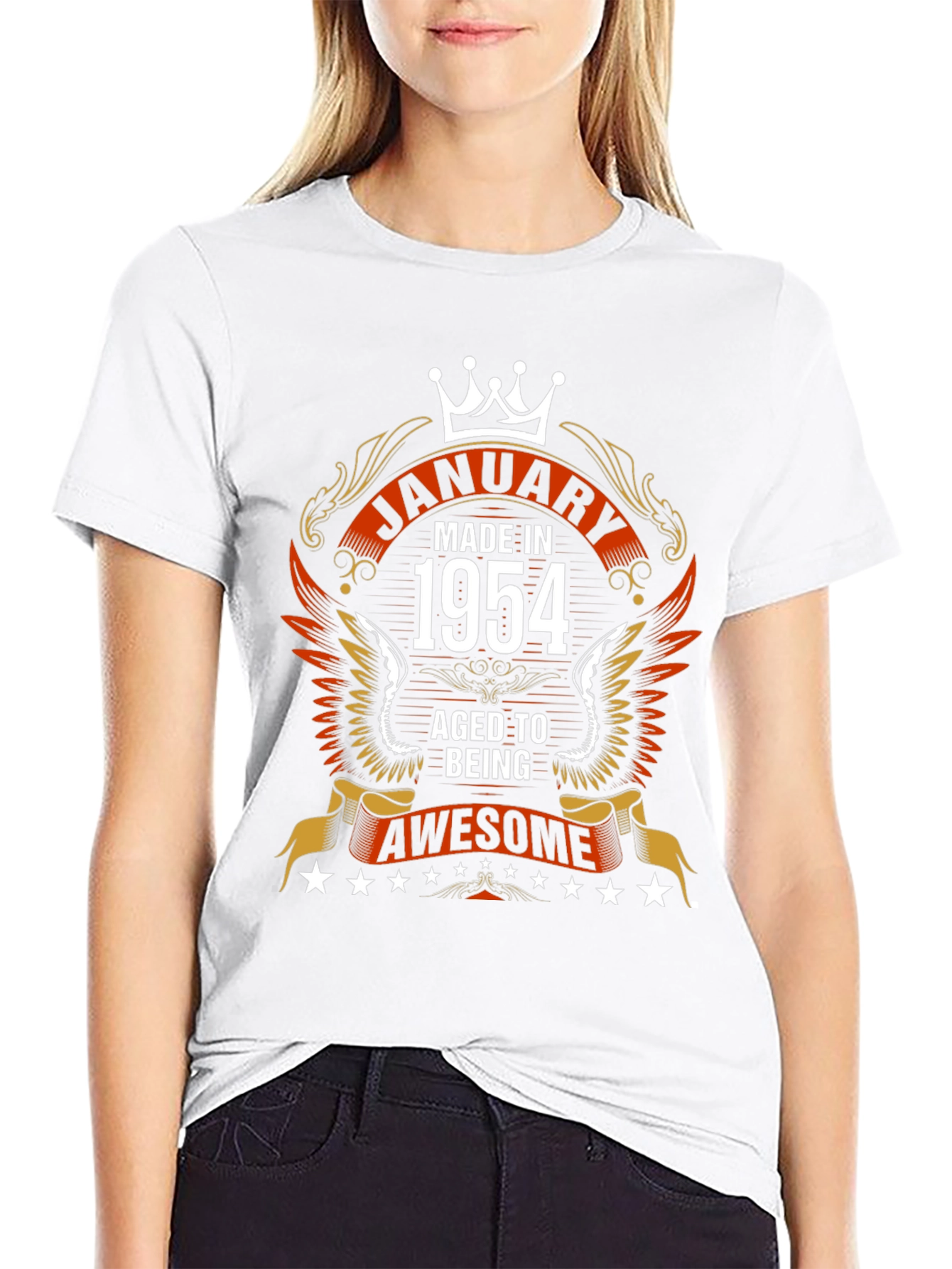 January 1954 Birthday T-Shirt - Aged to Awesome!
