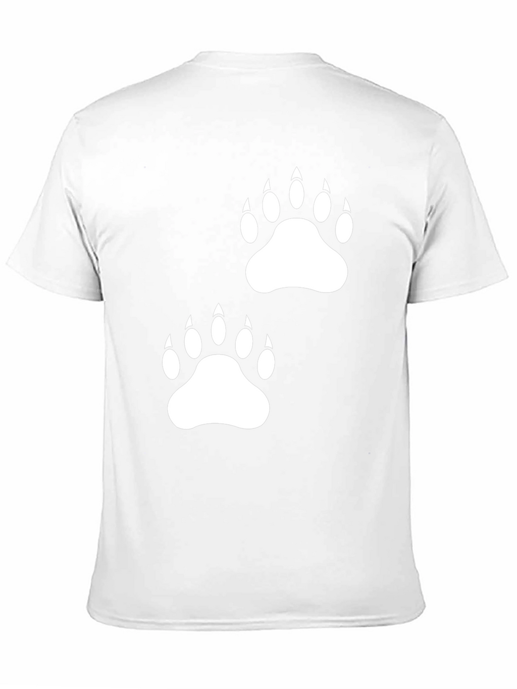 Bear Paw Print Graphic Black Tee Shirt