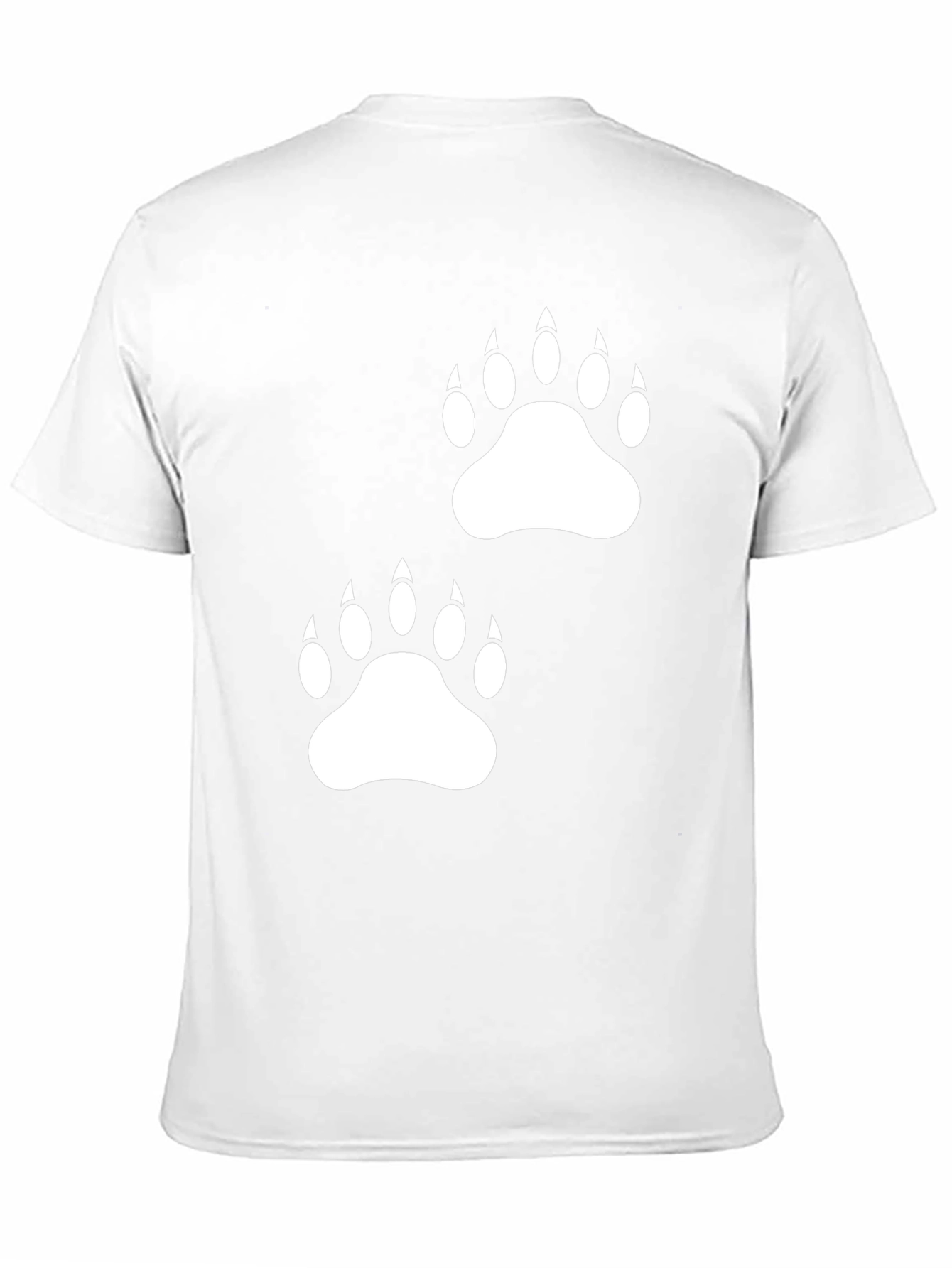 Bear Paw Print Graphic Black Tee Shirt
