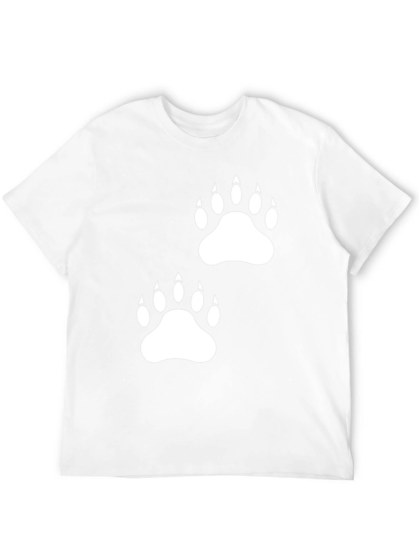 Bear Paw Print Graphic Black Tee Shirt