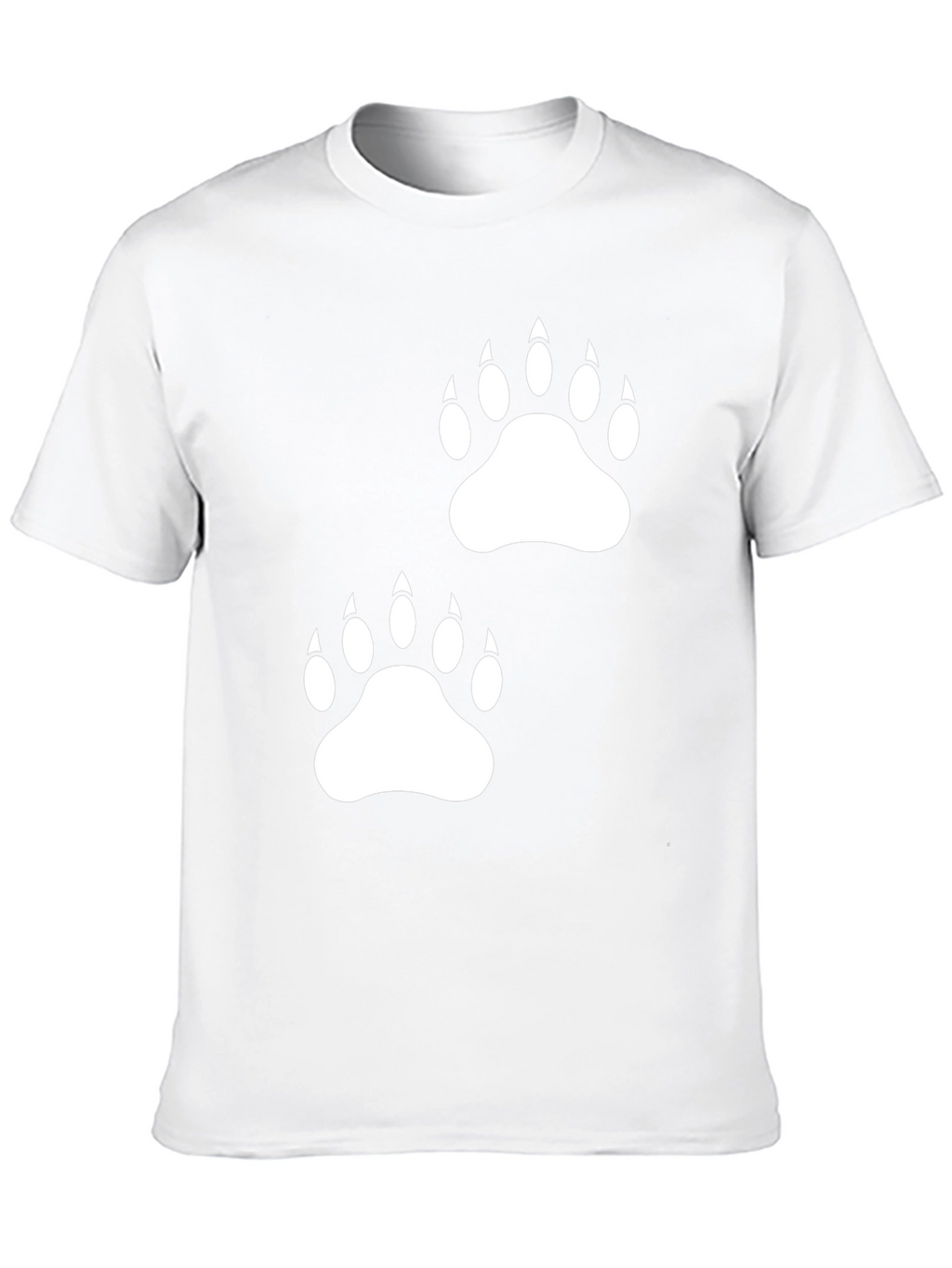 Bear Paw Print Graphic Black Tee Shirt