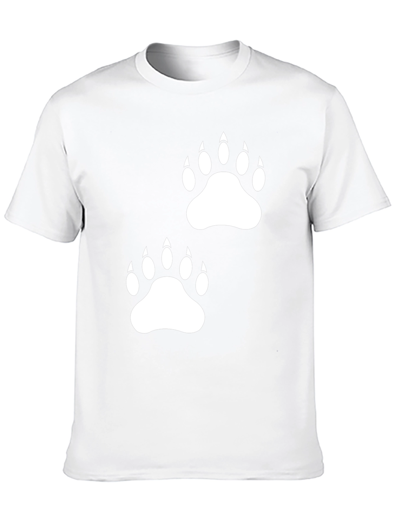 Bear Paw Print Graphic Black Tee Shirt