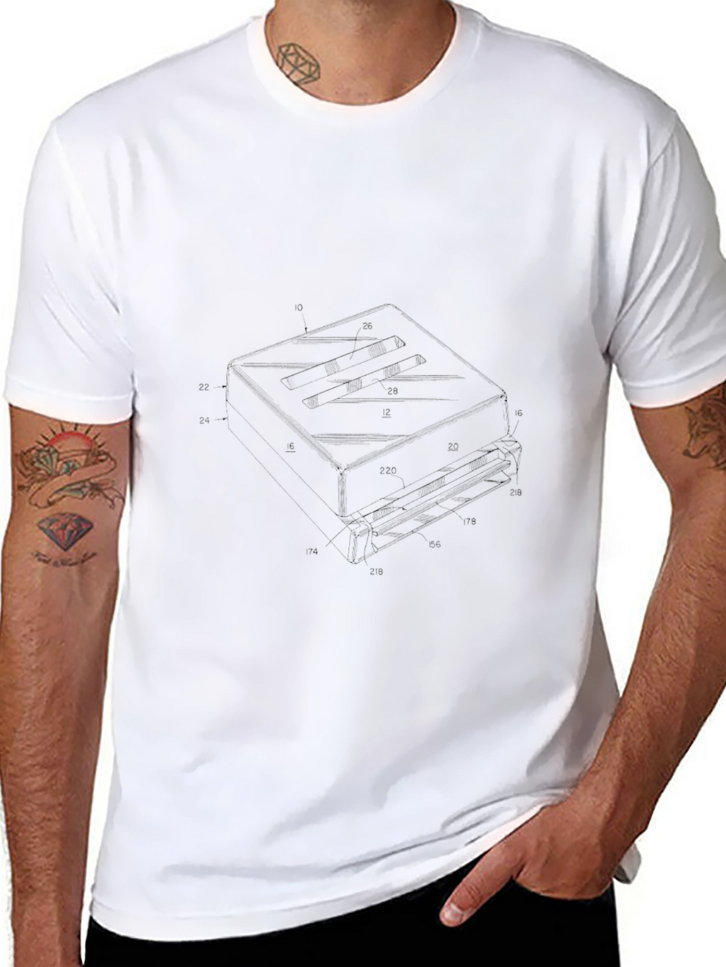 Black Graphic Tee - Floppy Disk Patent