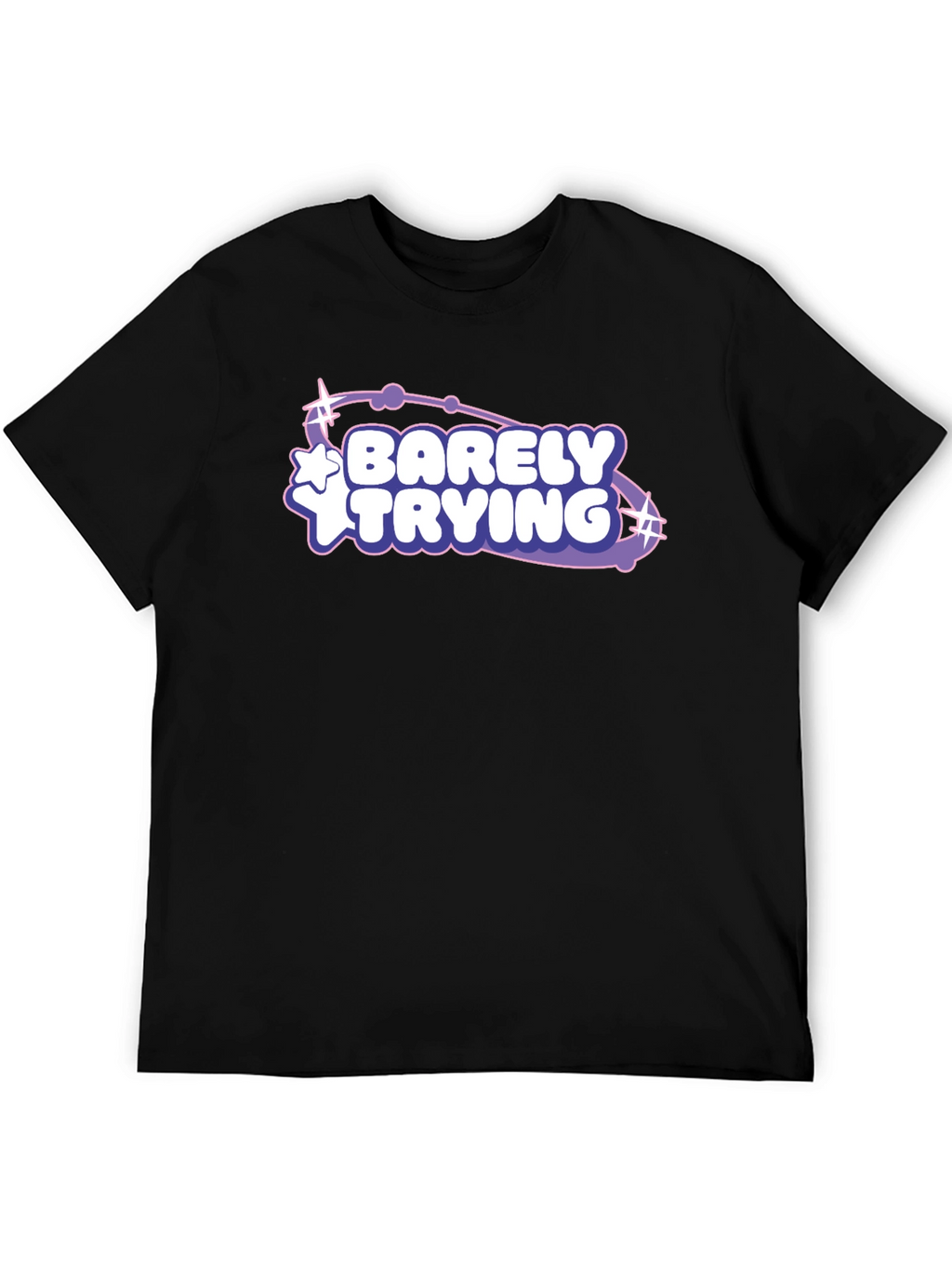 Barely Trying Graphic Tee - Black Casual T-Shirt