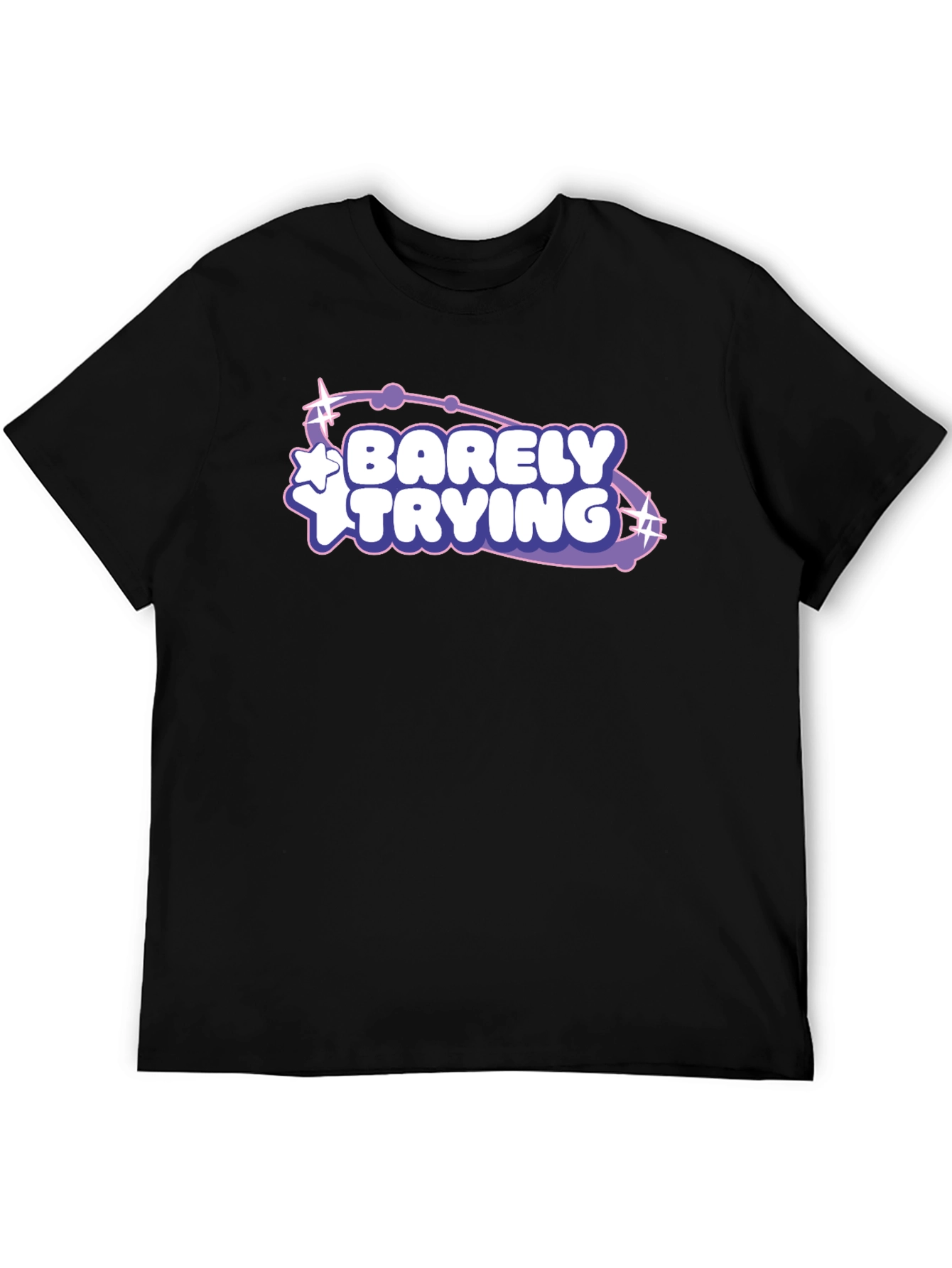 Barely Trying Graphic Tee - Black Casual T-Shirt