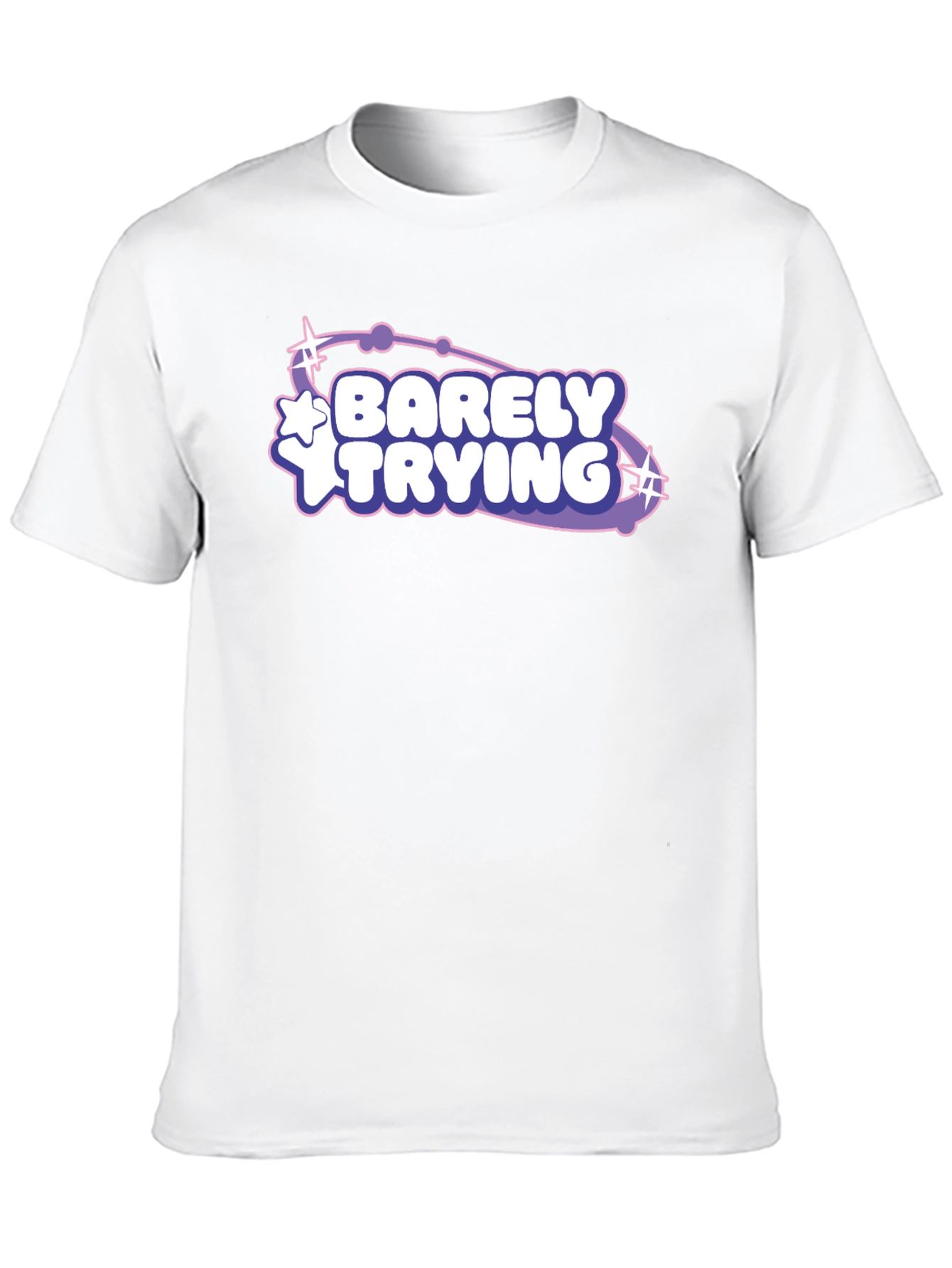 Barely Trying Graphic Tee - Black Casual T-Shirt