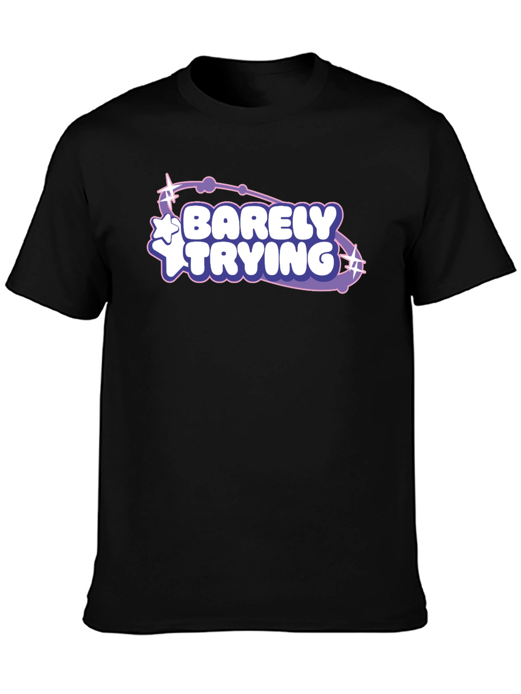 Barely Trying Graphic Tee - Black Casual T-Shirt
