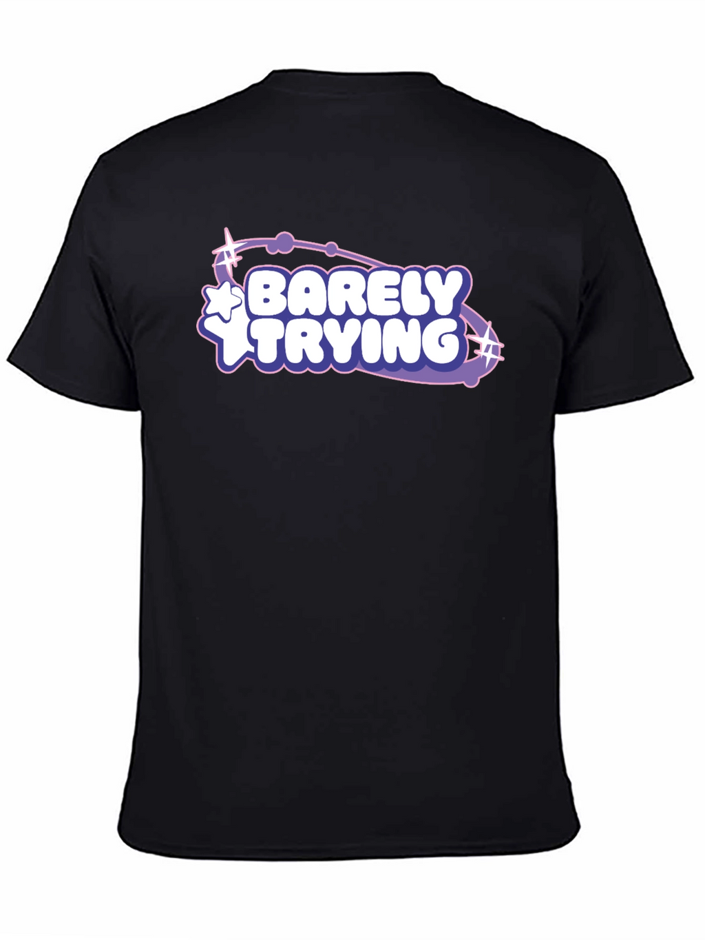 Barely Trying Graphic Tee - Black Casual T-Shirt