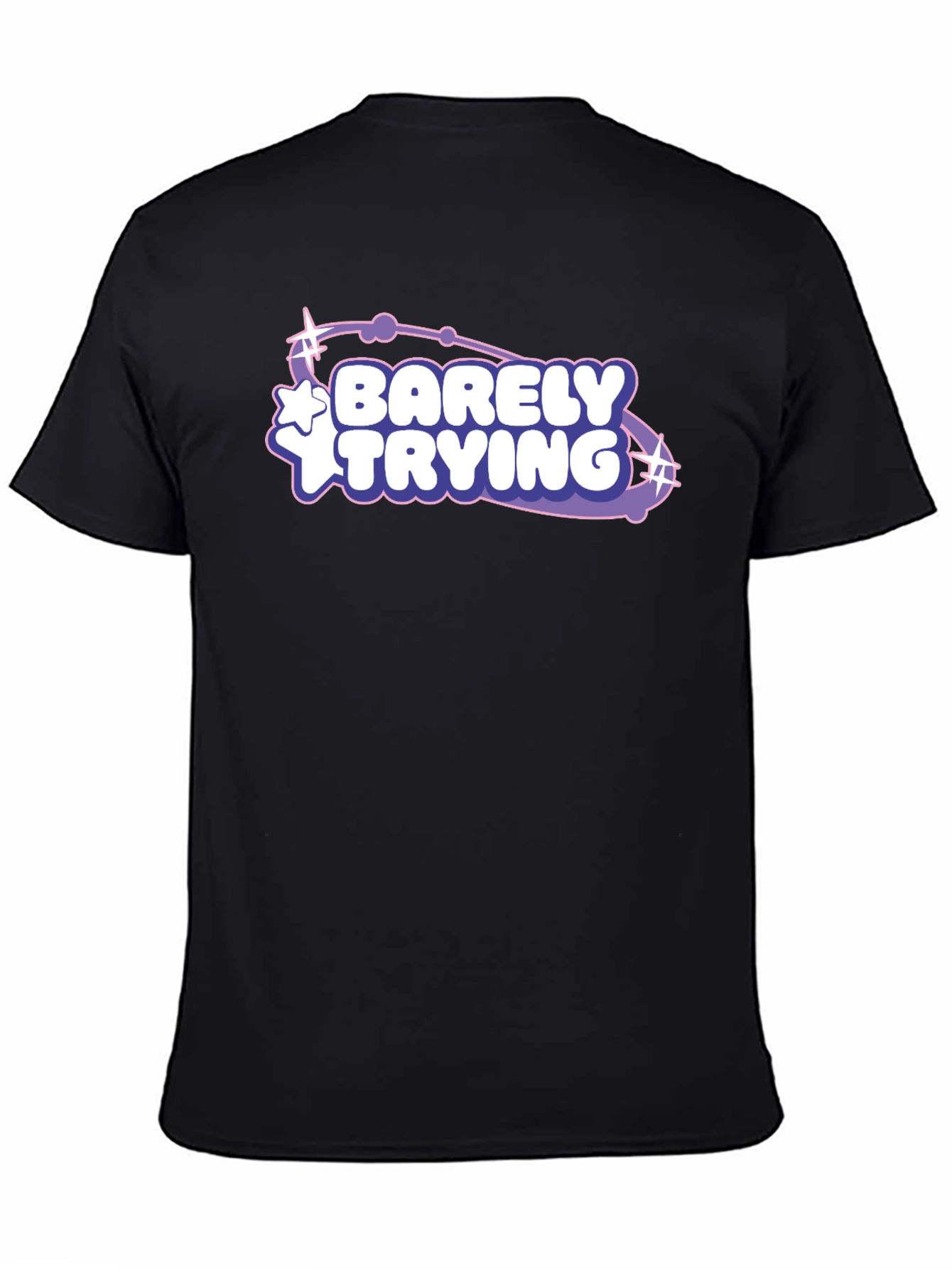 Barely Trying Graphic Tee - Black Casual T-Shirt