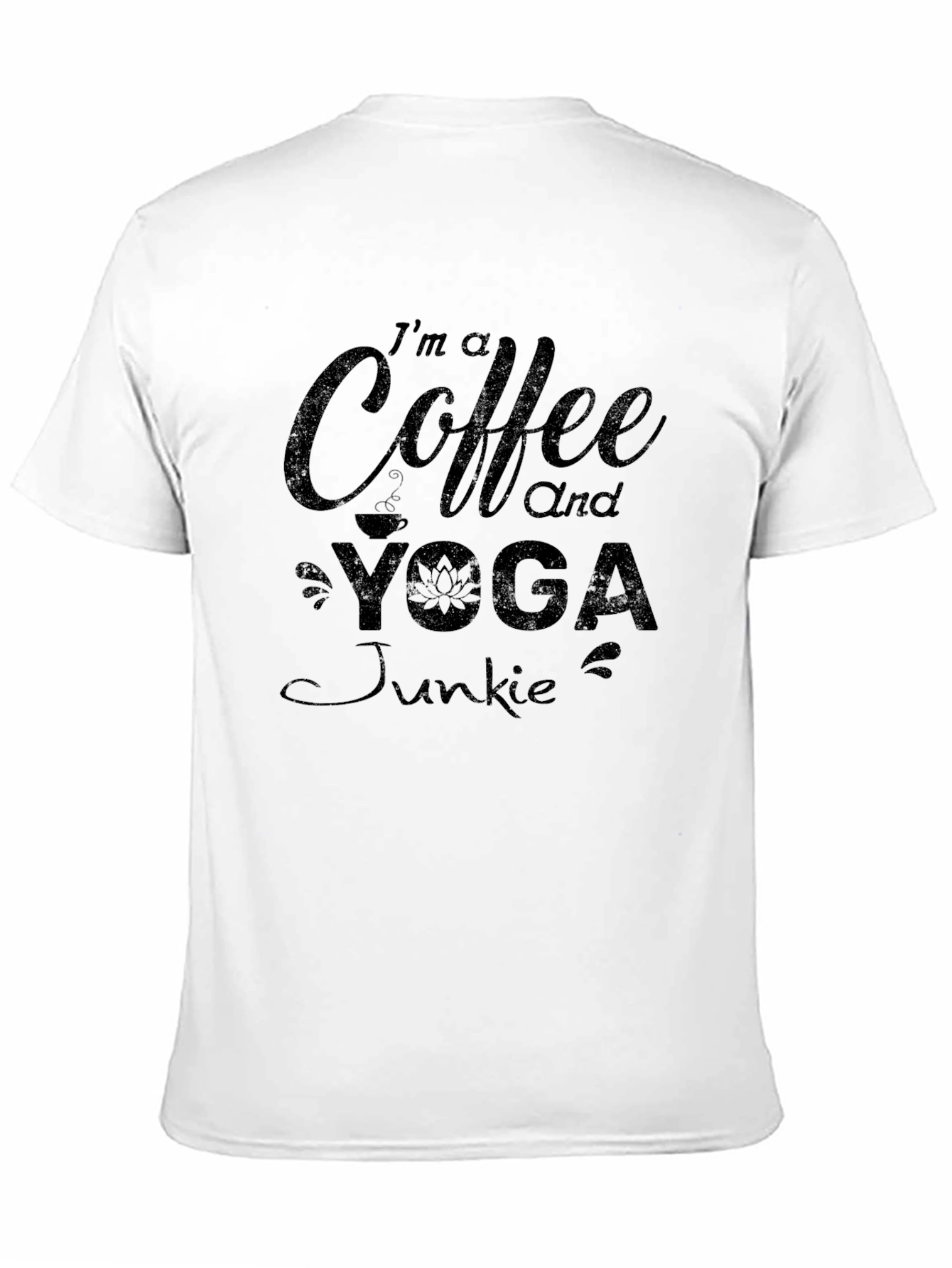 Coffee and Yoga Junkie Black Graphic T-Shirt