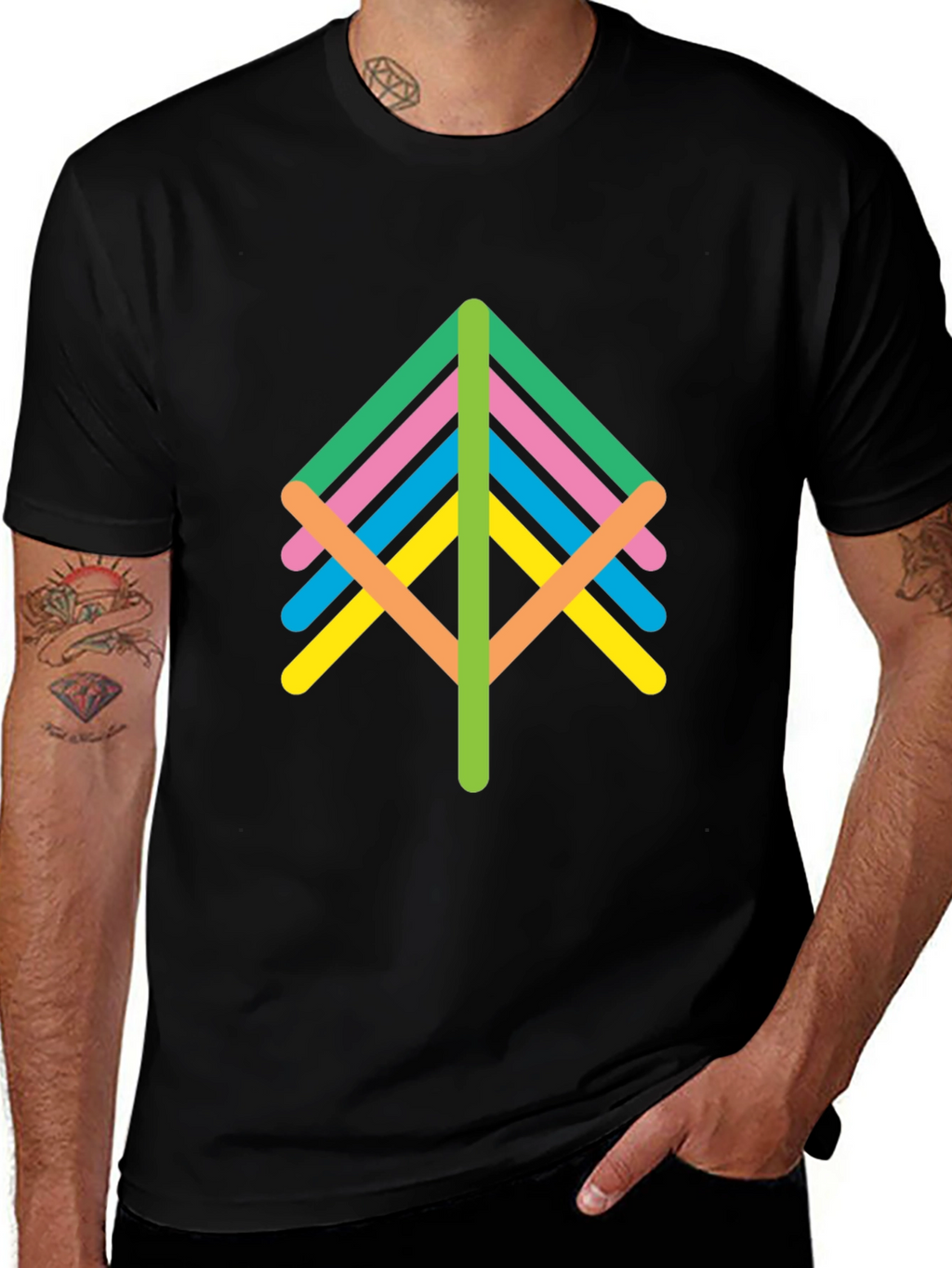 Abstract Tree Graphic Tee - Unisex Black T-Shirt