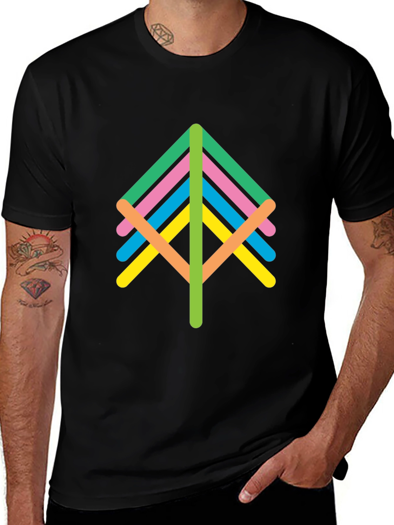 Abstract Tree Graphic Tee - Unisex Black T-Shirt