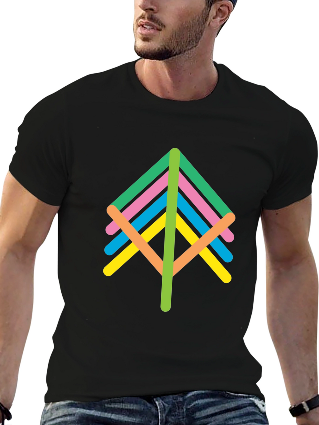 Abstract Tree Graphic Tee - Unisex Black T-Shirt