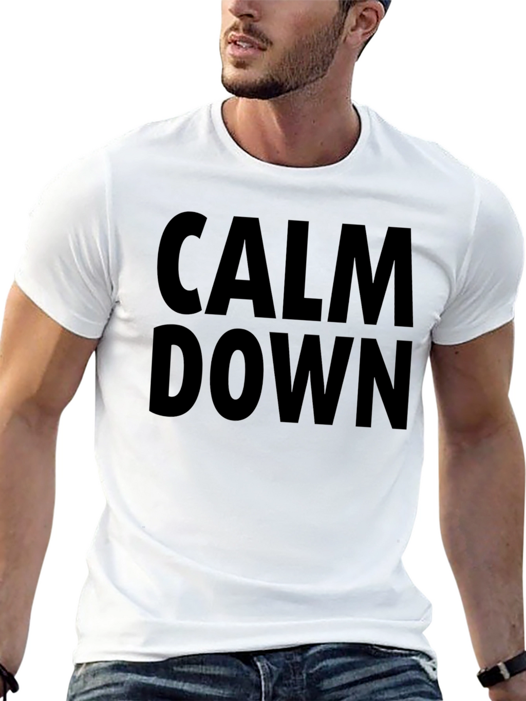 Calm Down Graphic Tee - Mens Black T-Shirt