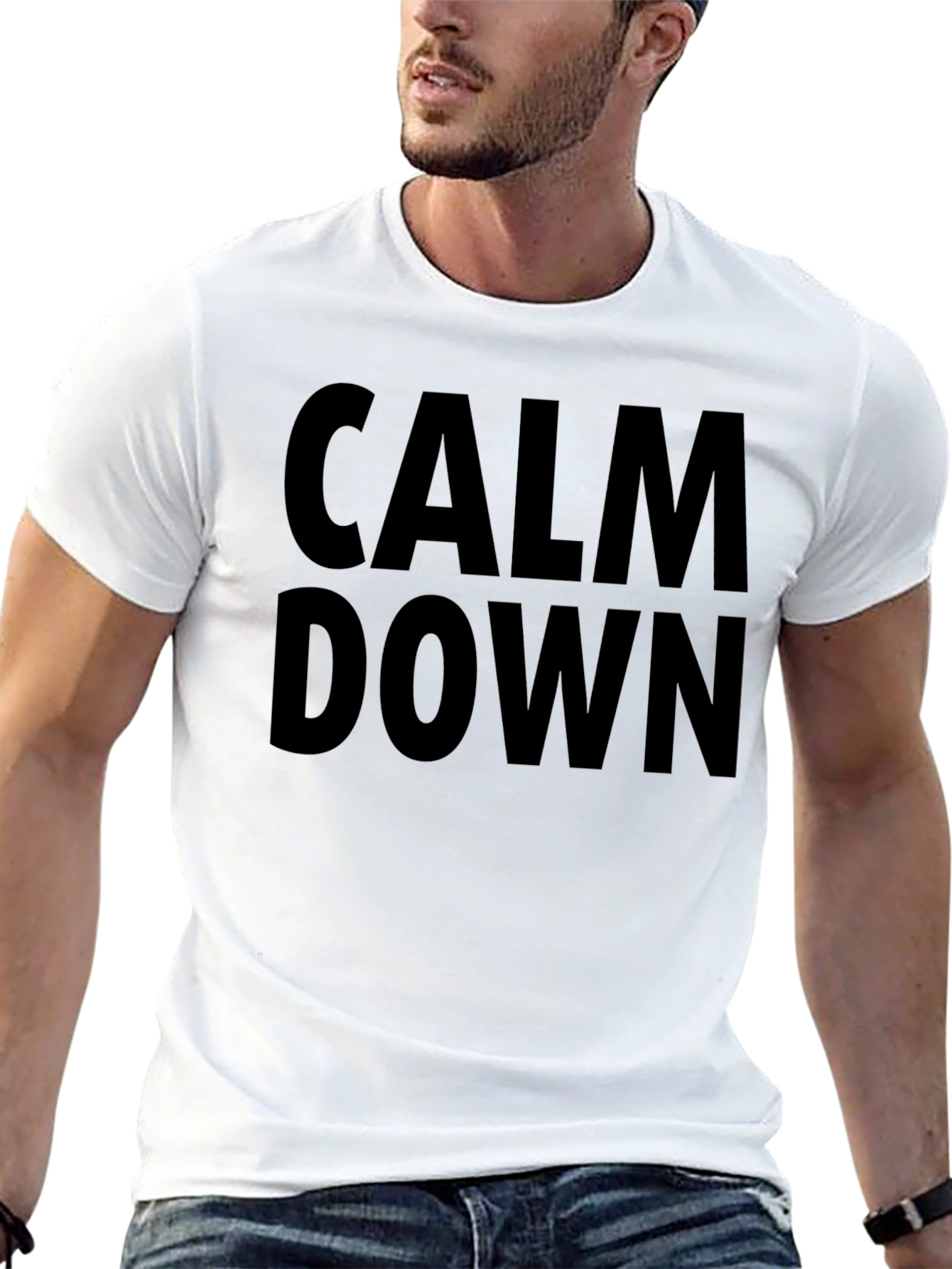 Calm Down Graphic Tee - Mens Black T-Shirt