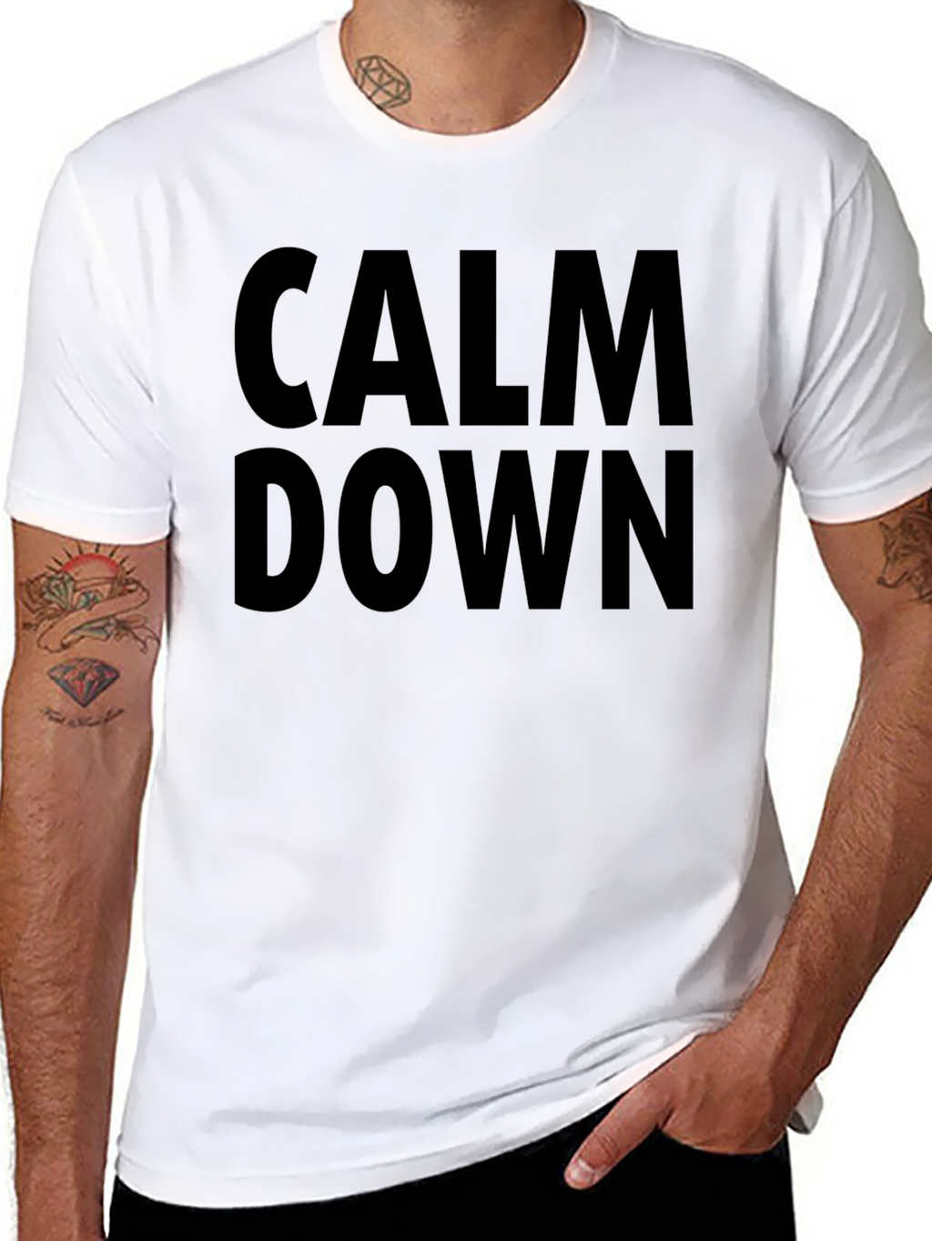 Calm Down Graphic Tee - Mens Black T-Shirt