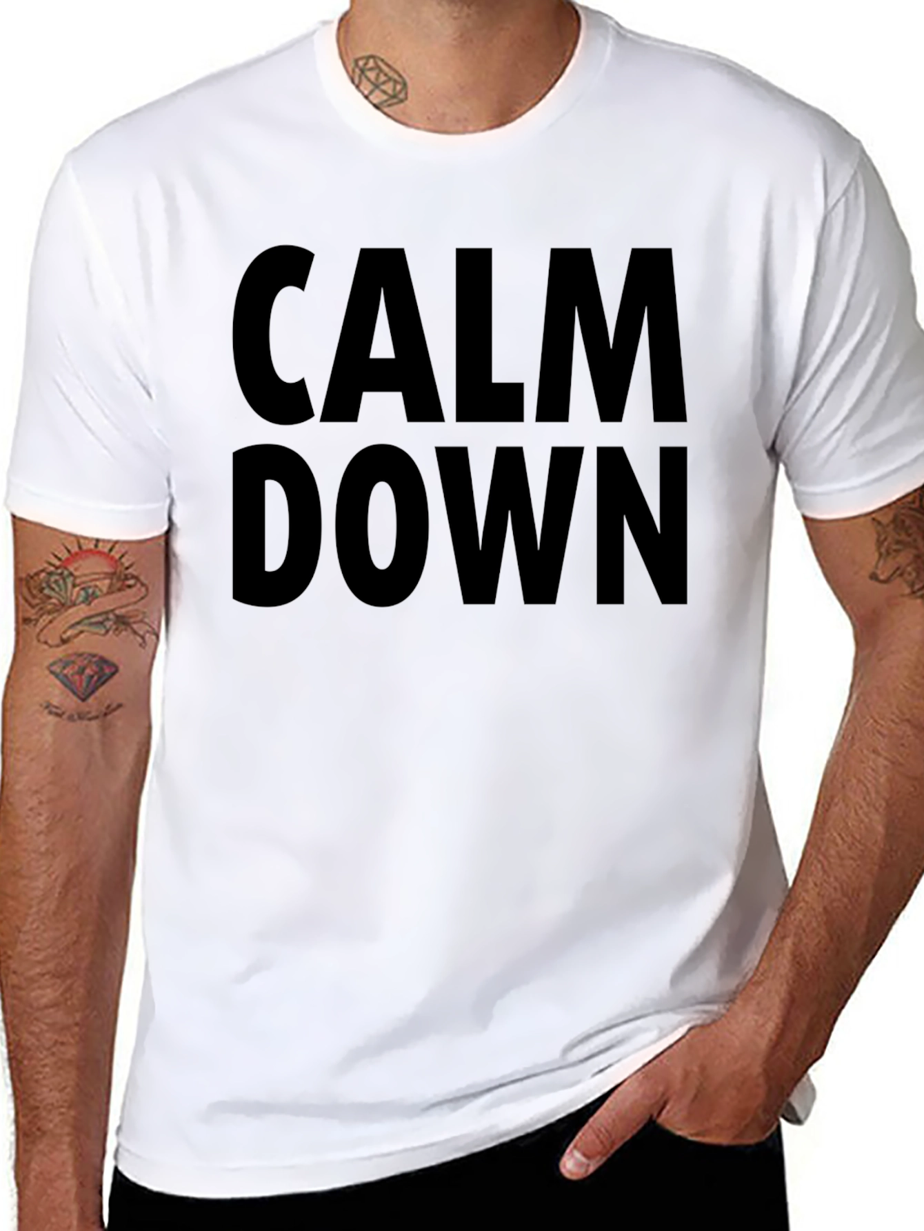 Calm Down Graphic Tee - Mens Black T-Shirt