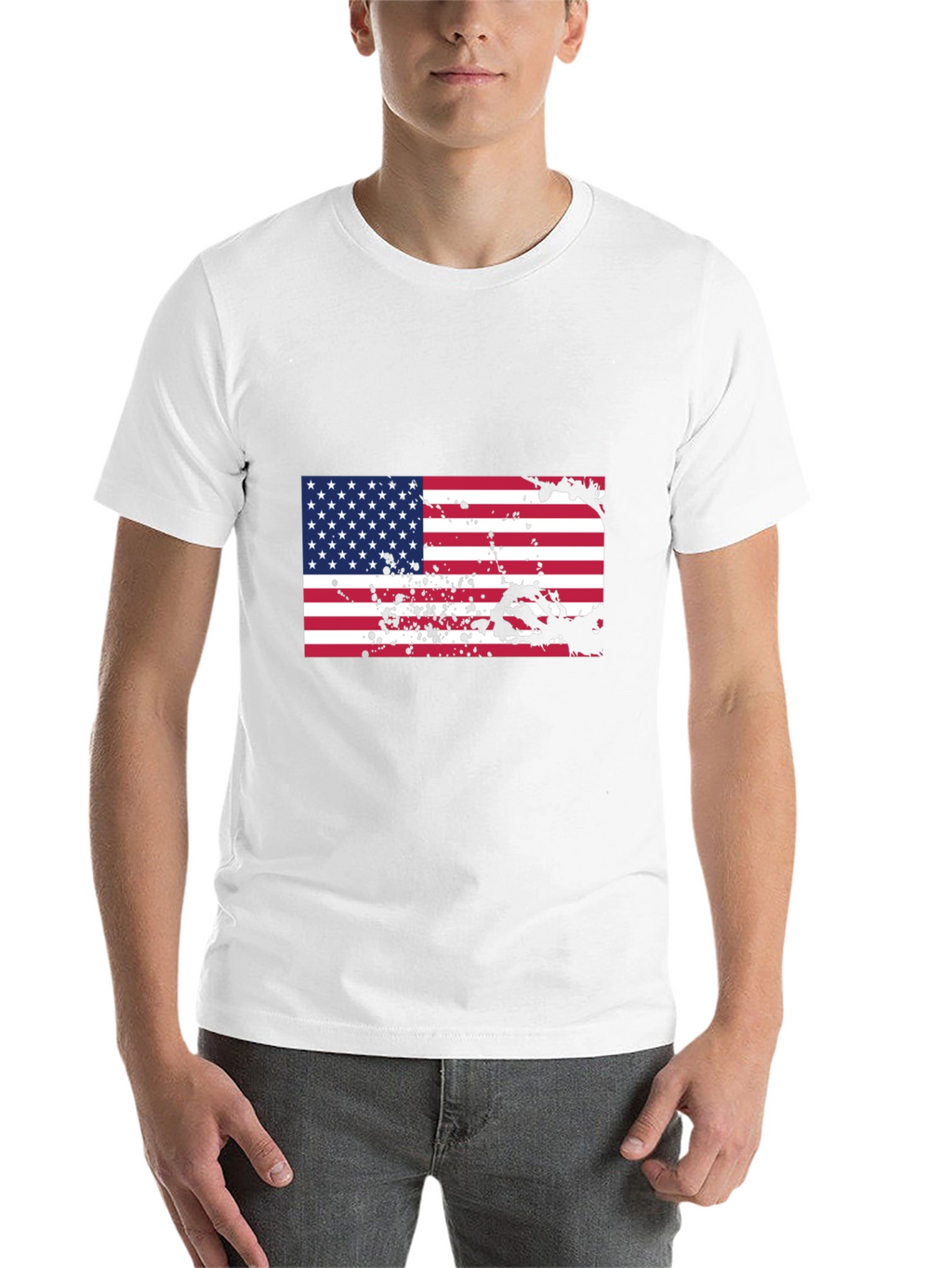 American Flag Splatter Graphic T-Shirt