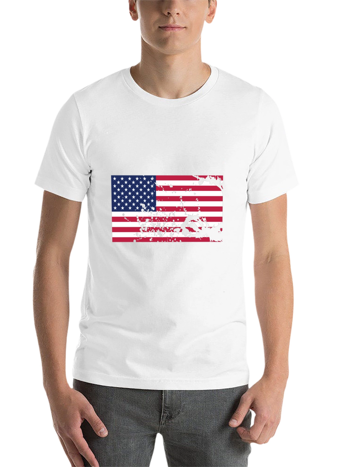 American Flag Splatter Graphic T-Shirt