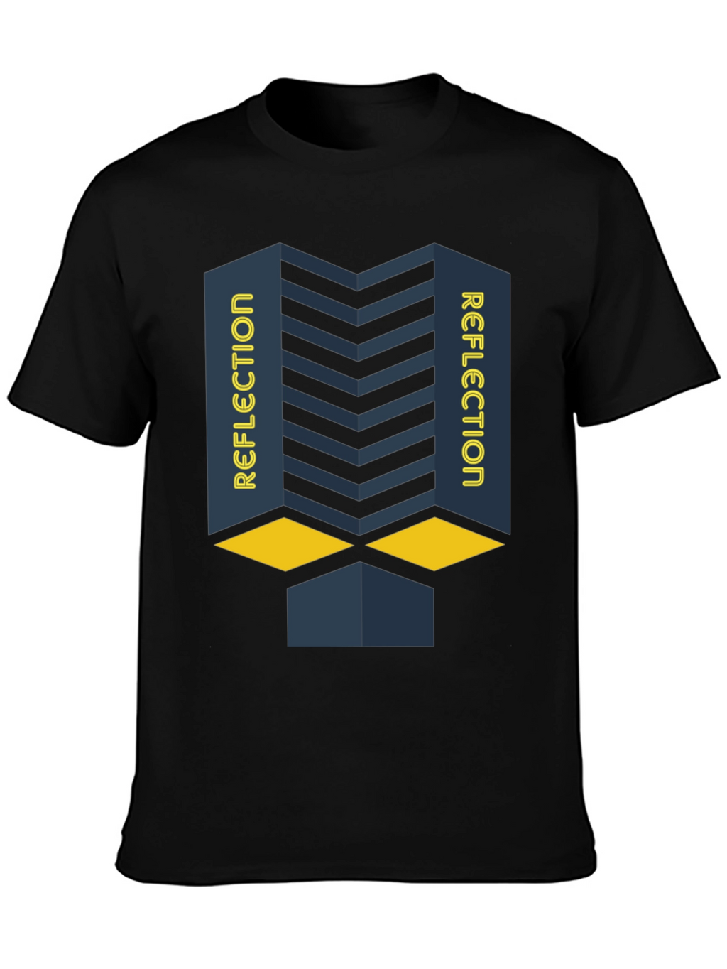 Reflection Graphic Print Black T-Shirt