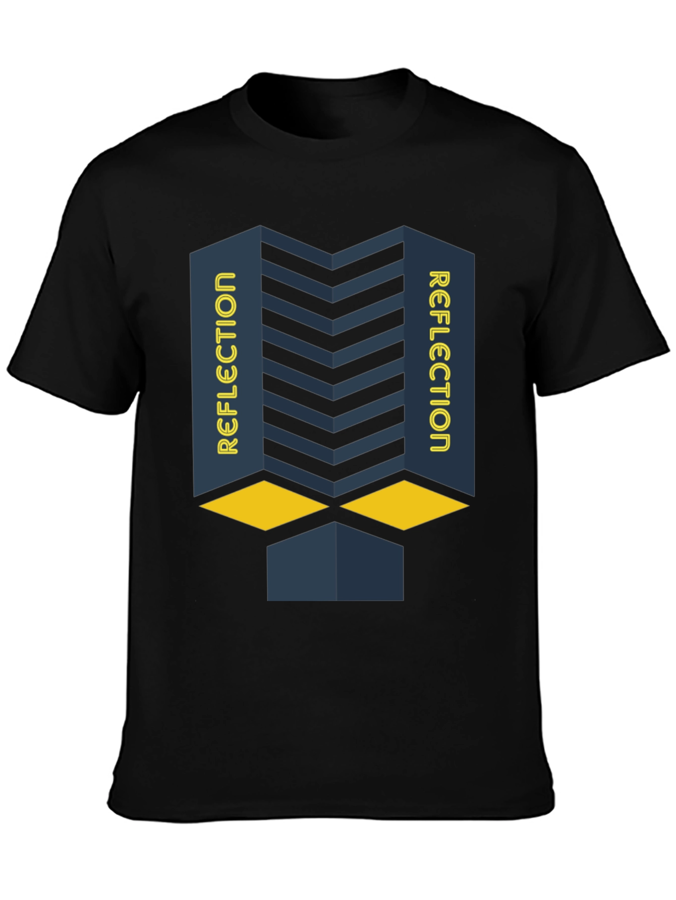 Reflection Graphic Print Black T-Shirt