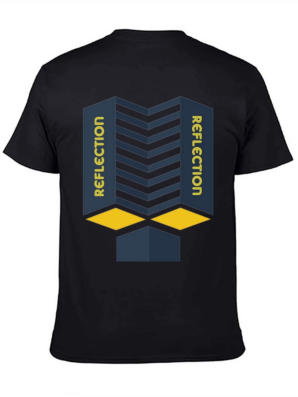 Reflection Graphic Print Black T-Shirt