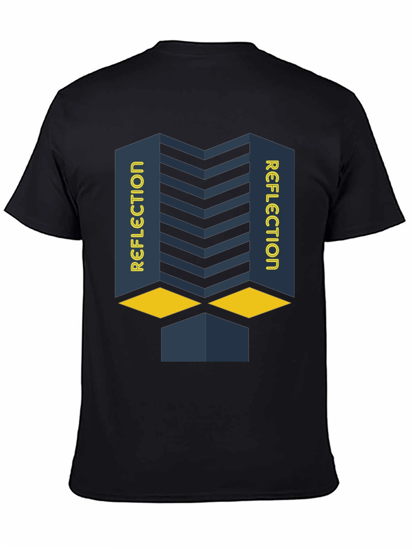 Reflection Graphic Print Black T-Shirt
