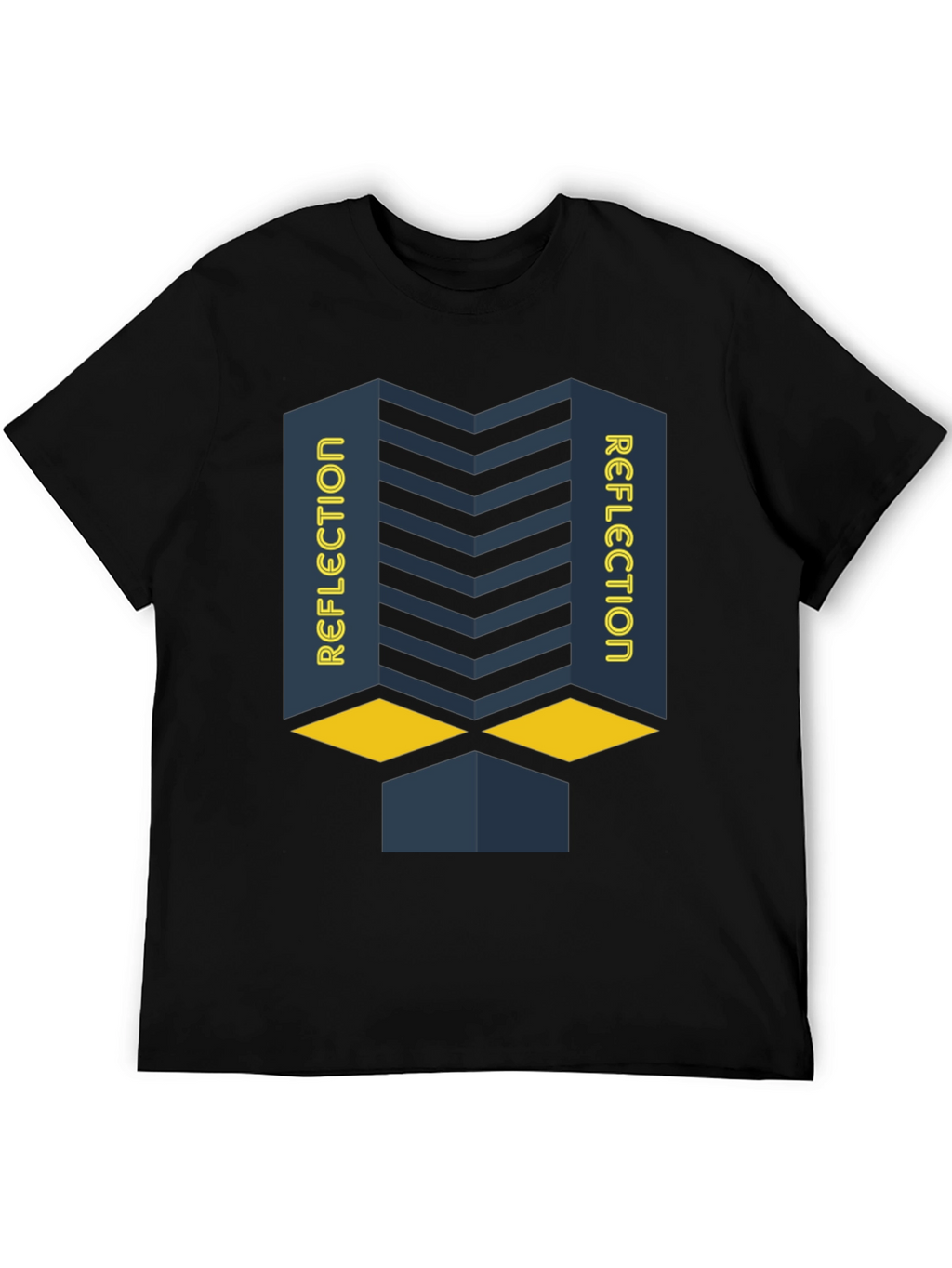 Reflection Graphic Print Black T-Shirt