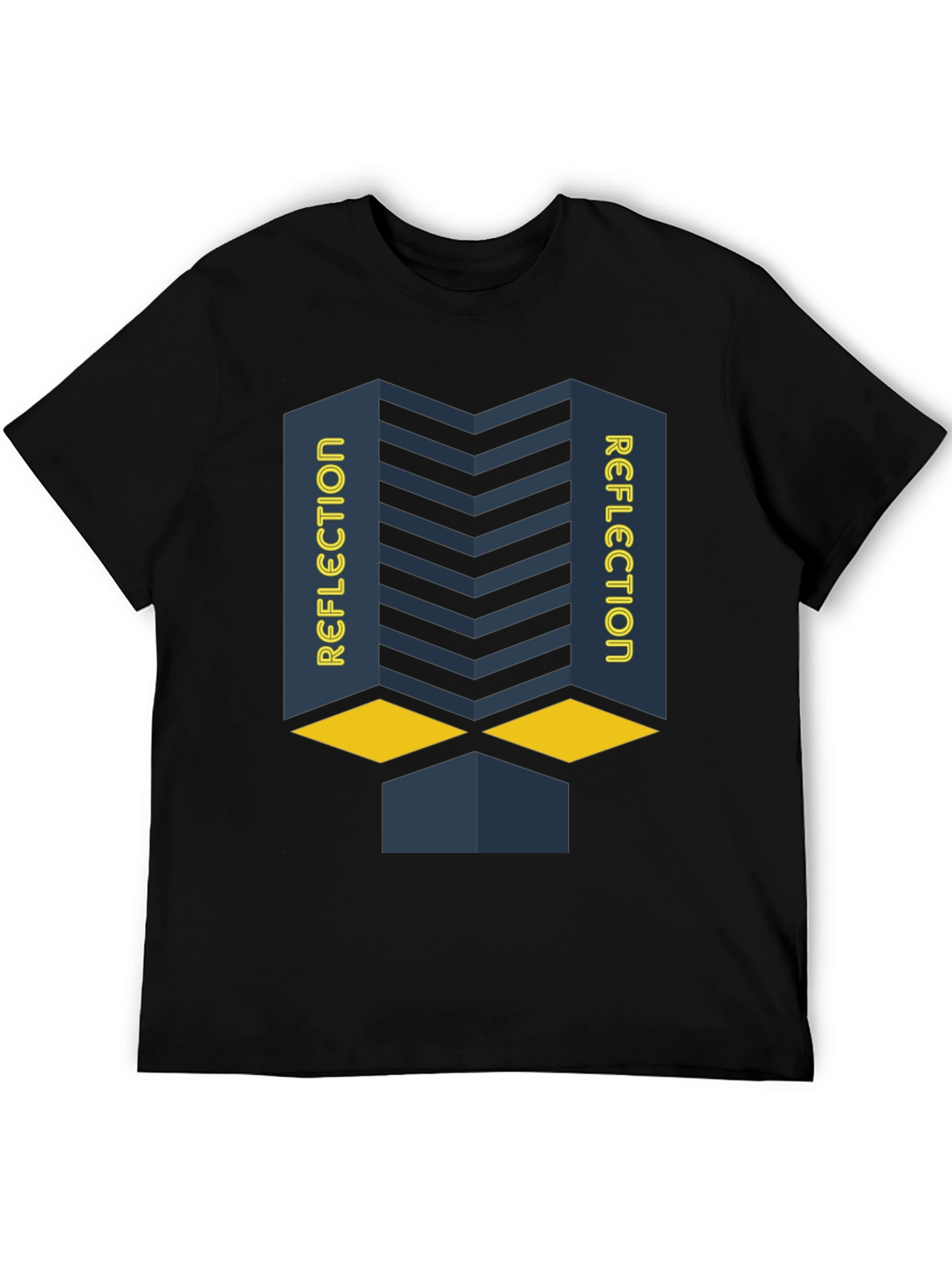 Reflection Graphic Print Black T-Shirt