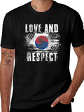 Love and Respect South Korea Flag Graphic T-Shirt