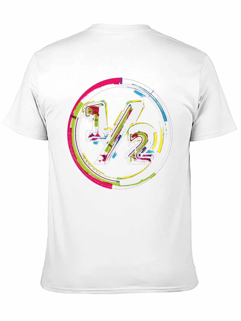Modern 1/2 Graphic Tee - Unique Design Black Cotton