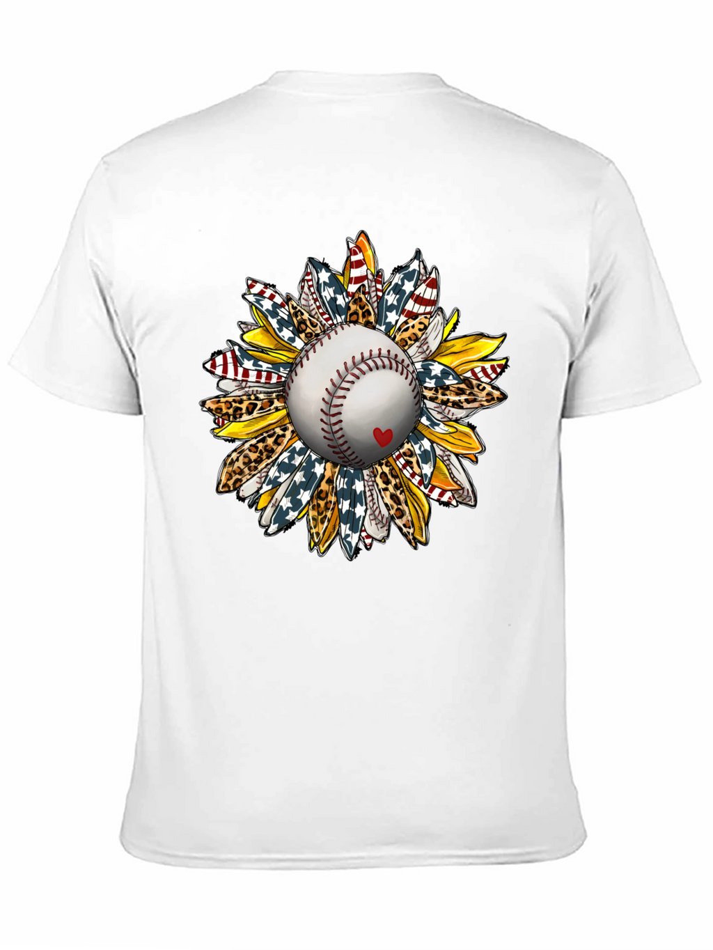 Baseball Sunflower Graphic T-Shirt