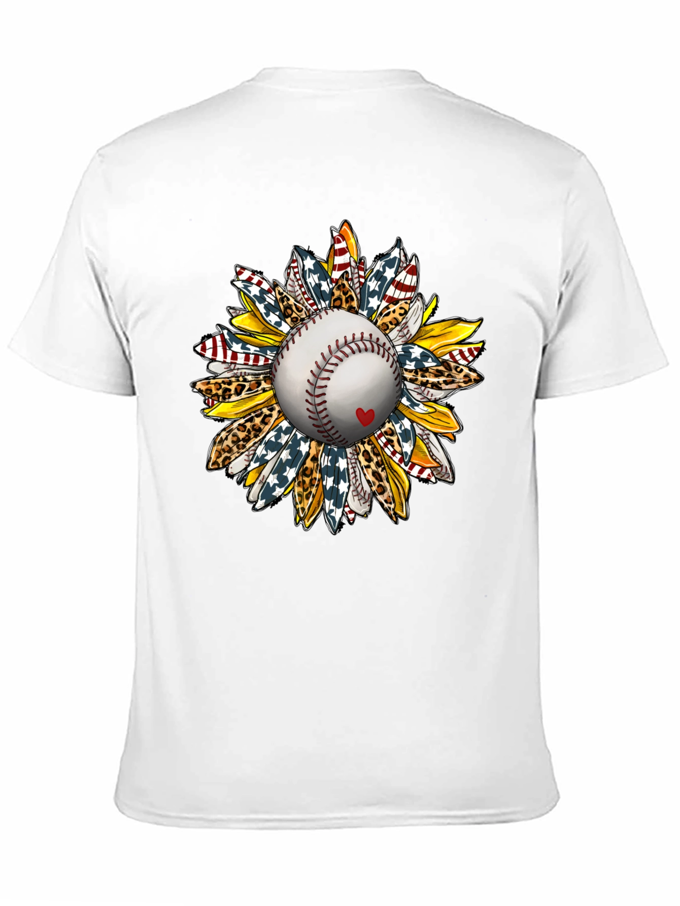 Baseball Sunflower Graphic T-Shirt