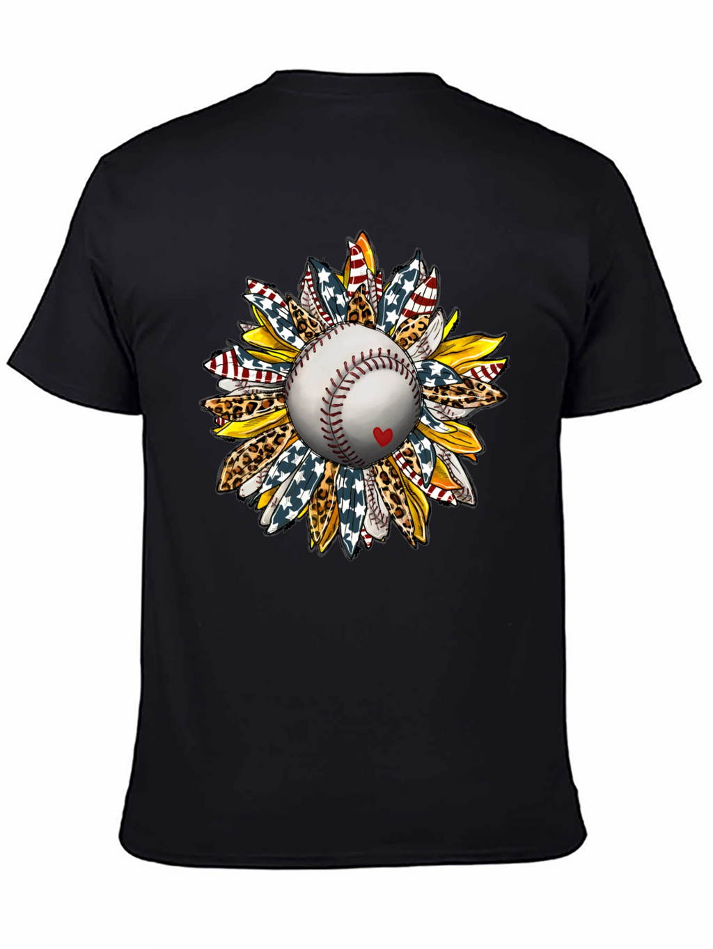 Baseball Sunflower Graphic T-Shirt