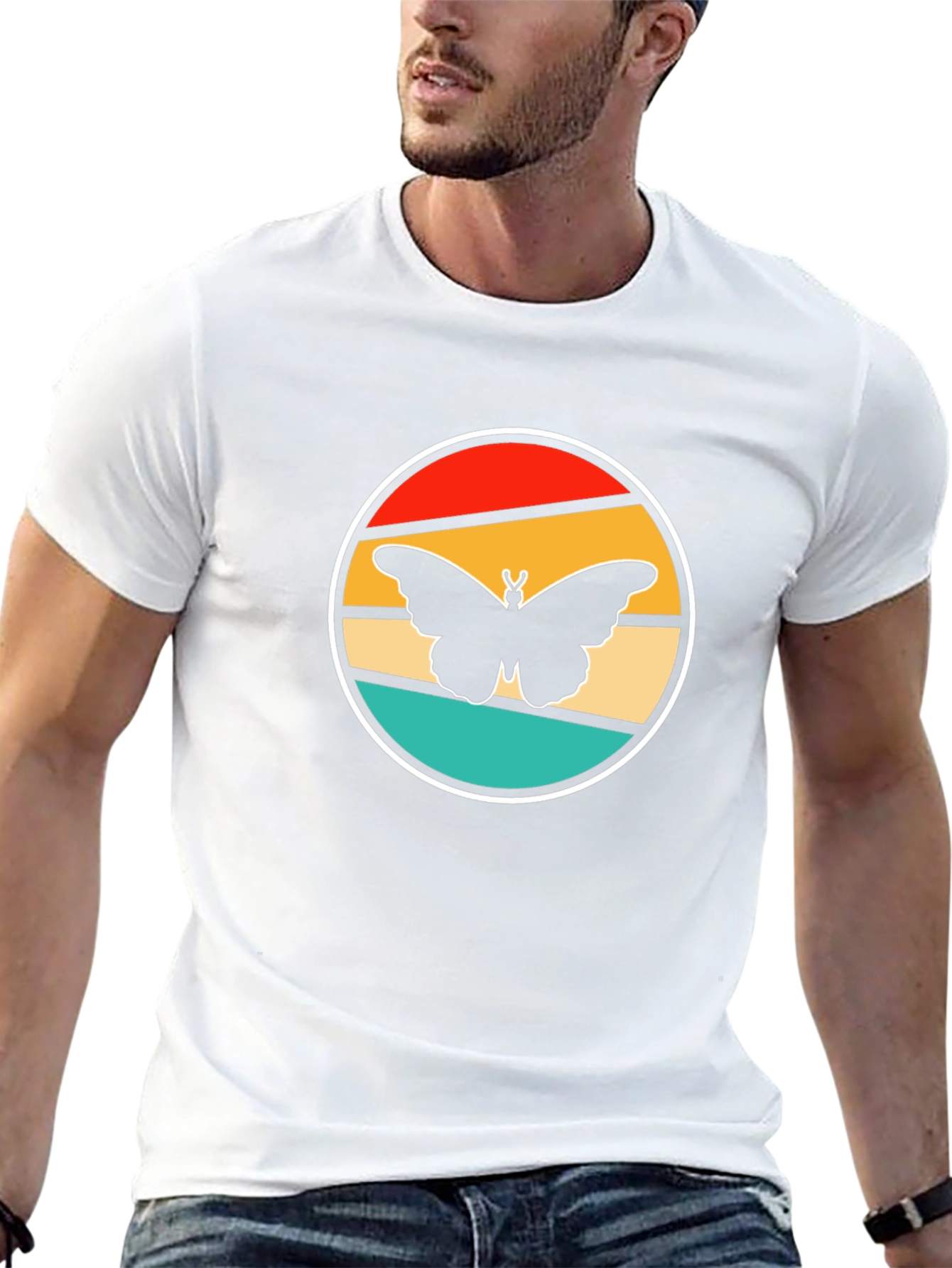 Retro Butterfly Graphic Tee - Stylish Comfort