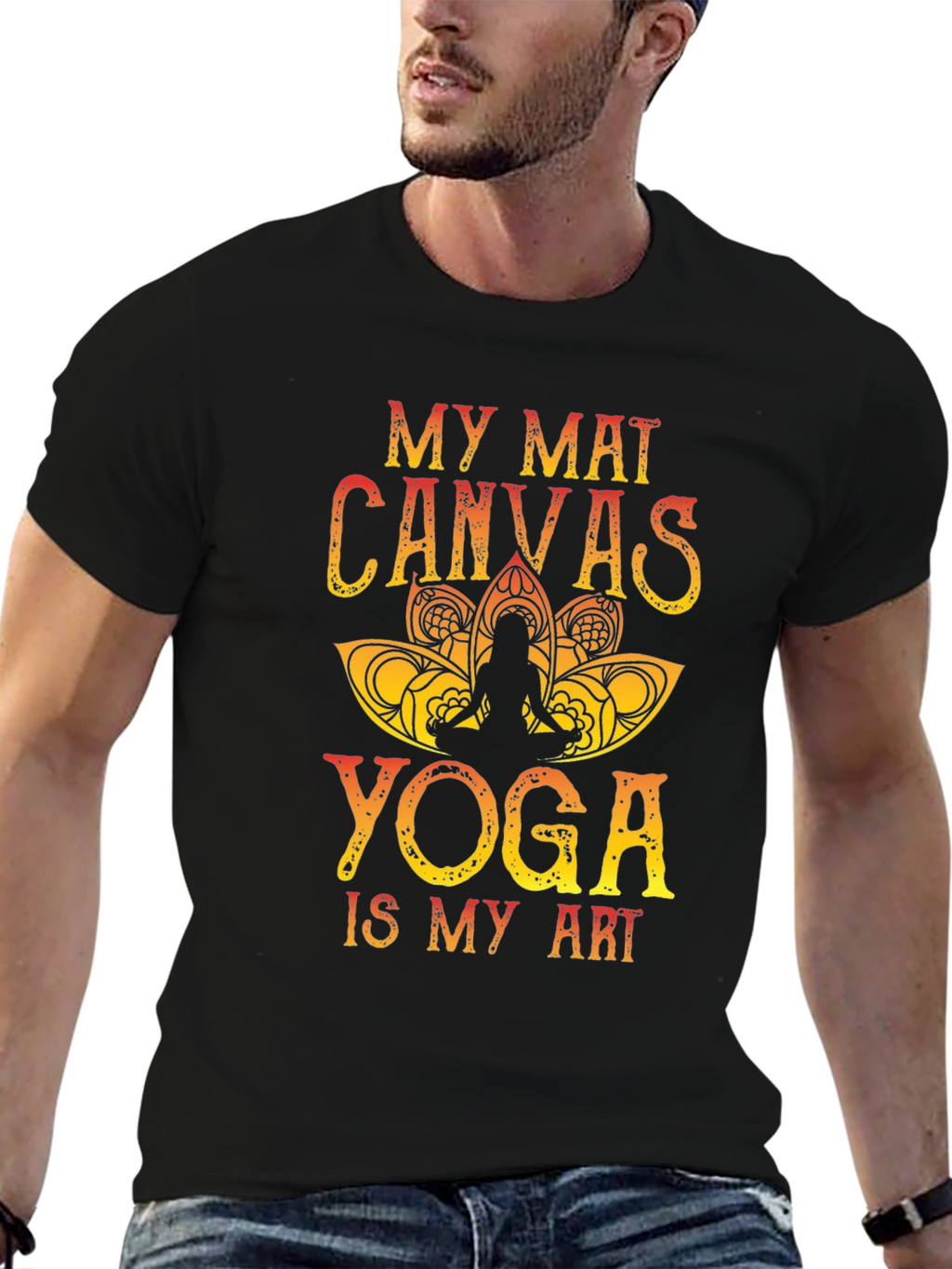 My Mat Canvas Yoga Art Tee