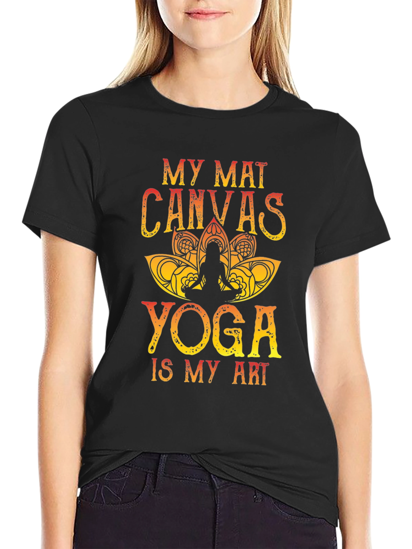 My Mat Canvas Yoga Art Tee