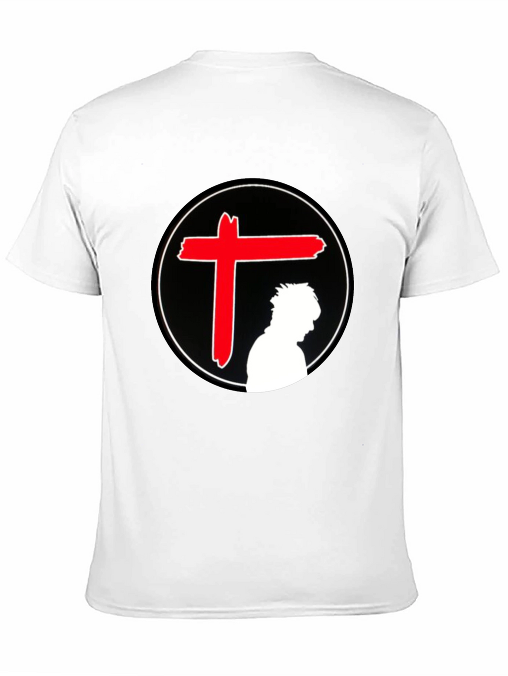 Edgy Graphic T-Shirt - Red Cross Silhouette