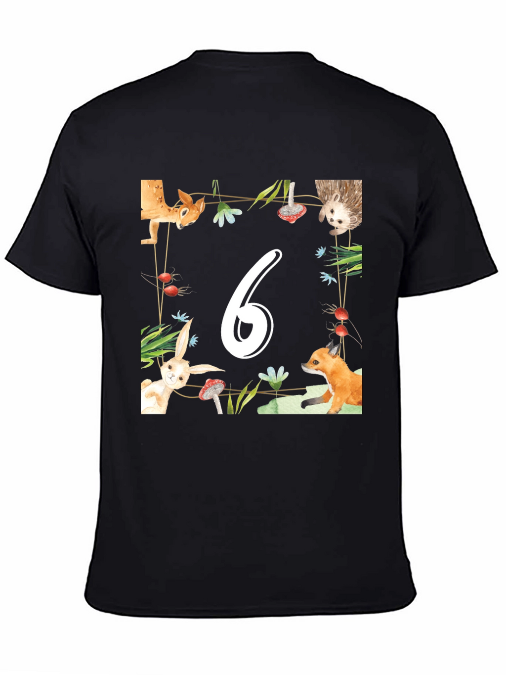 Birthday Number Six Forest Animal T-Shirt