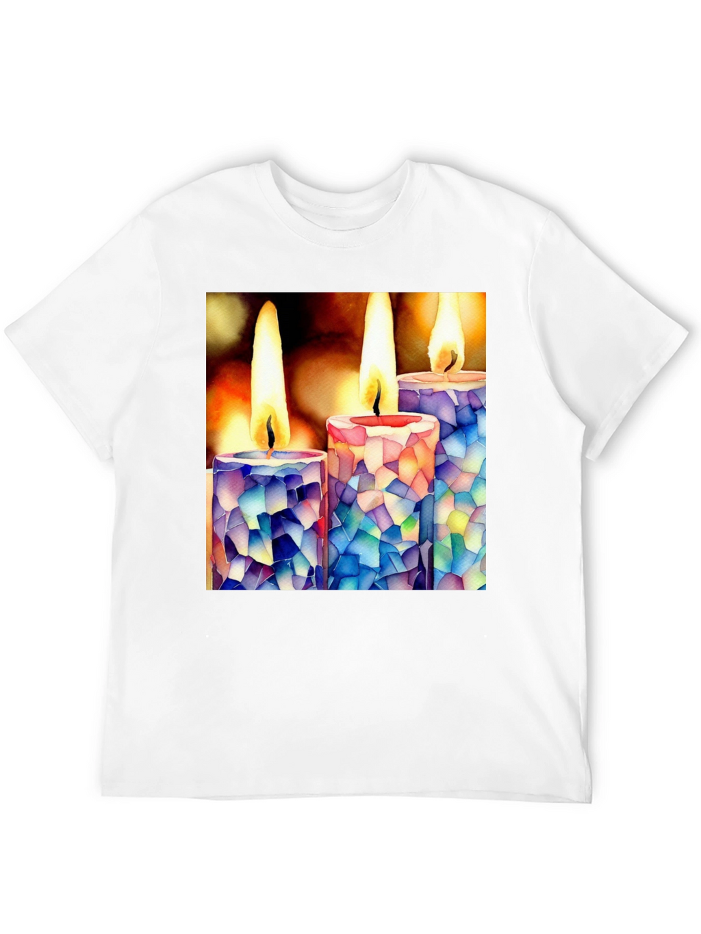 Mosaic Candle T-Shirt: Unique Artistic Design